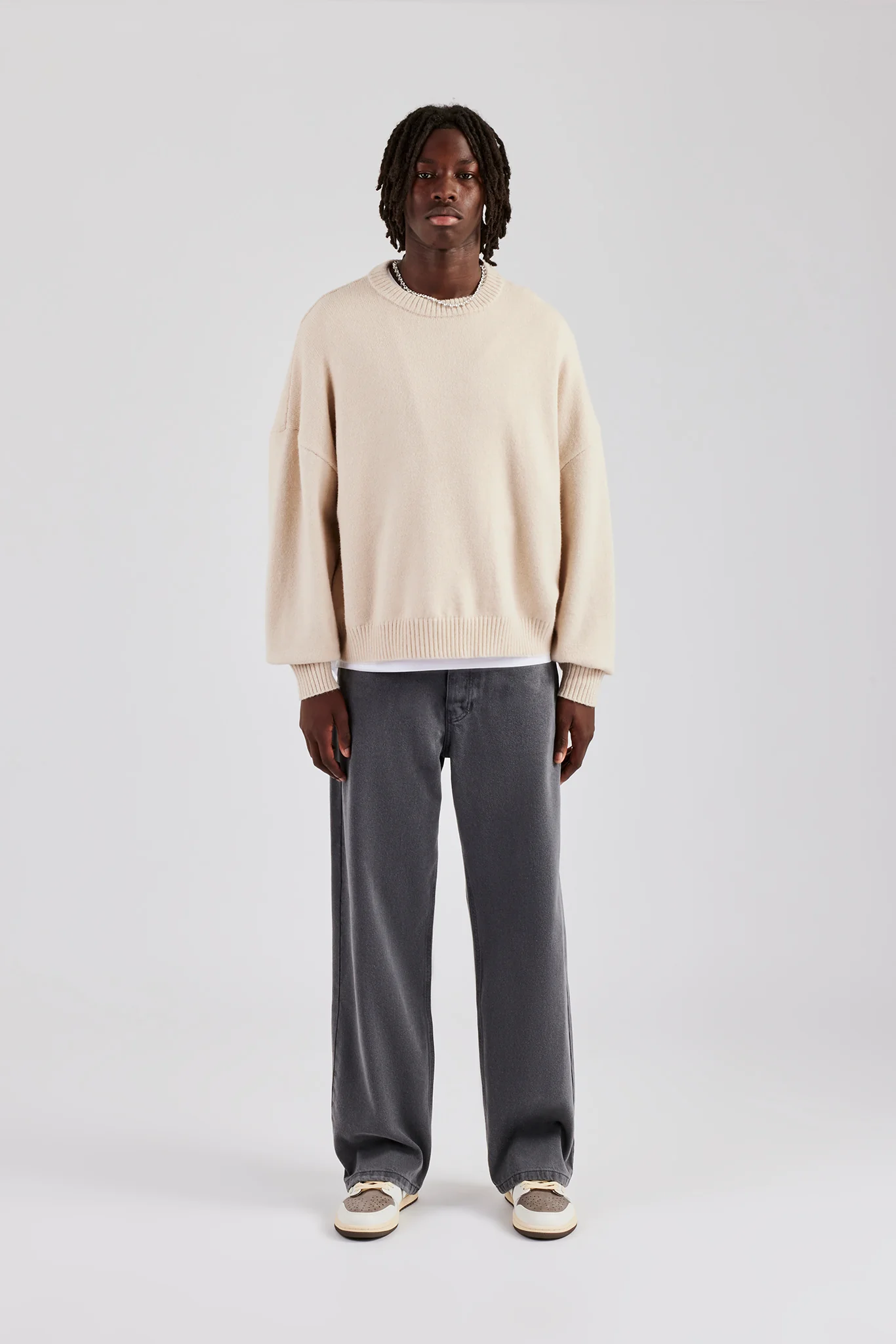 Baggy Panelled Jeans - Washed Black - Image 2