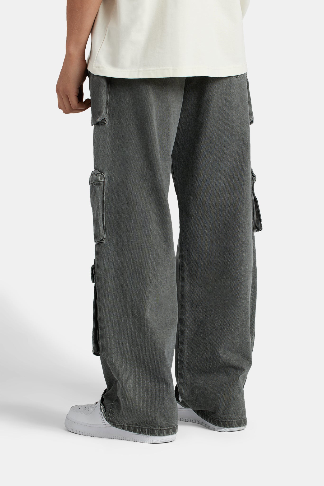Baggy Utility Cargo Jeans - Dark Grey - Image 5
