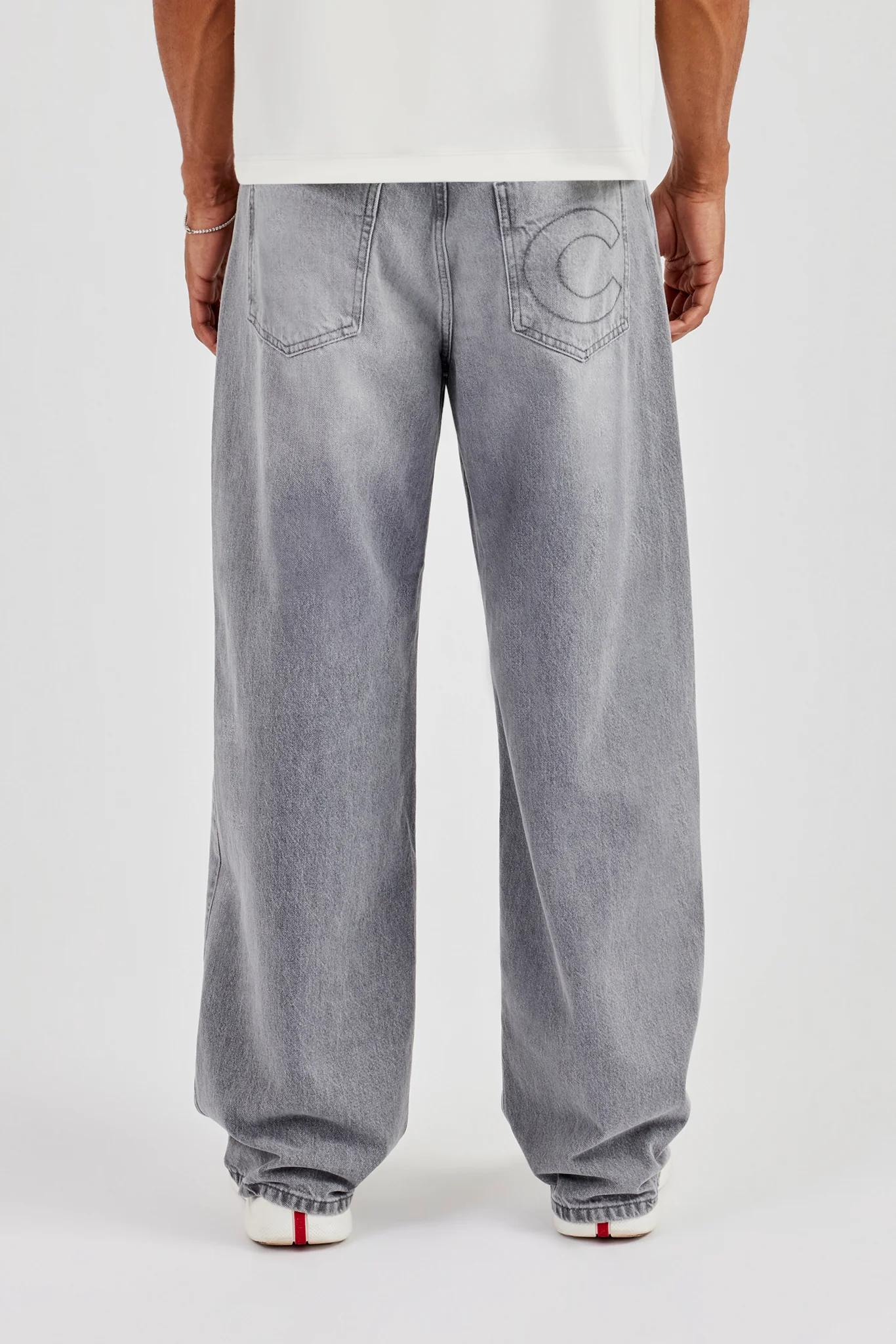 Baggy Waistband Jean - Washed Grey - Image 2