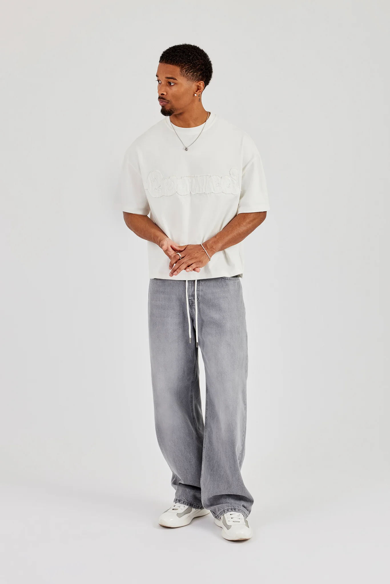 Baggy Waistband Jean - Washed Grey - Image 5