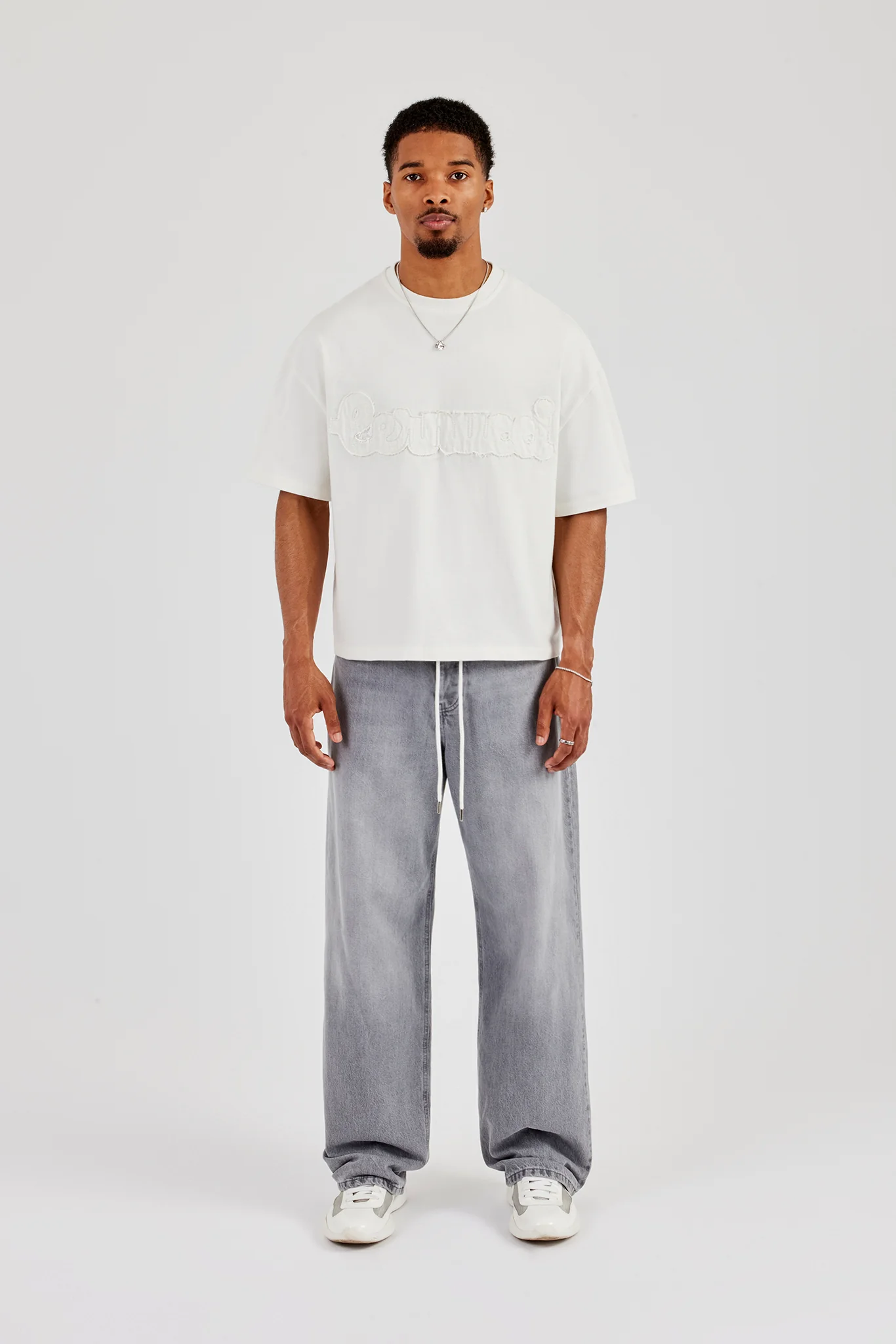 Baggy Waistband Jean - Washed Grey - Image 6