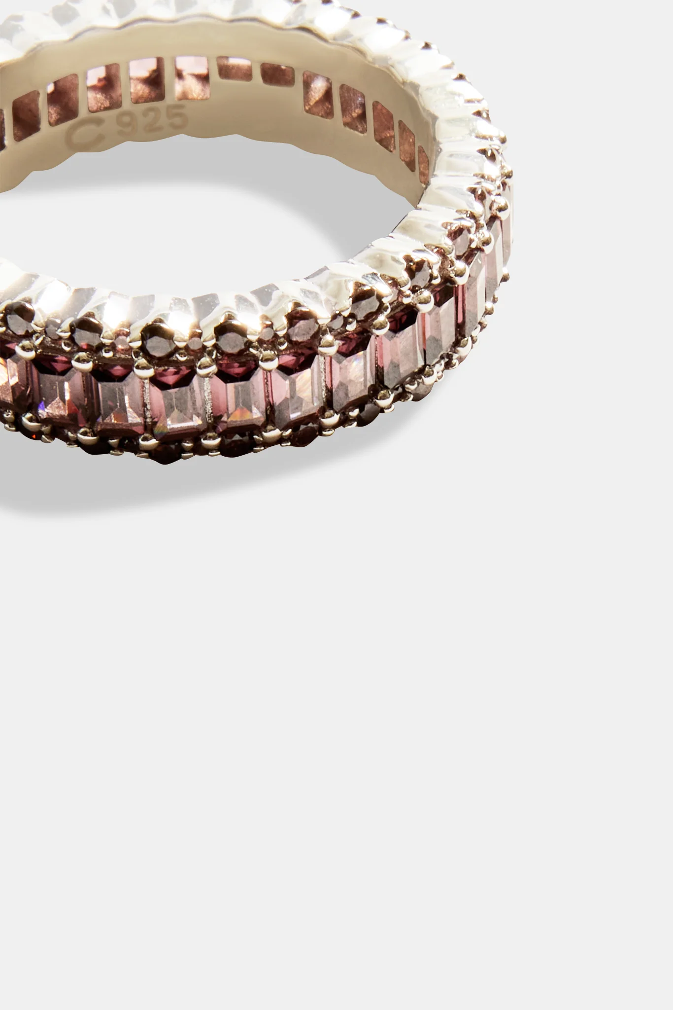 Baguette Band Ring - Dusky Pink - Image 3