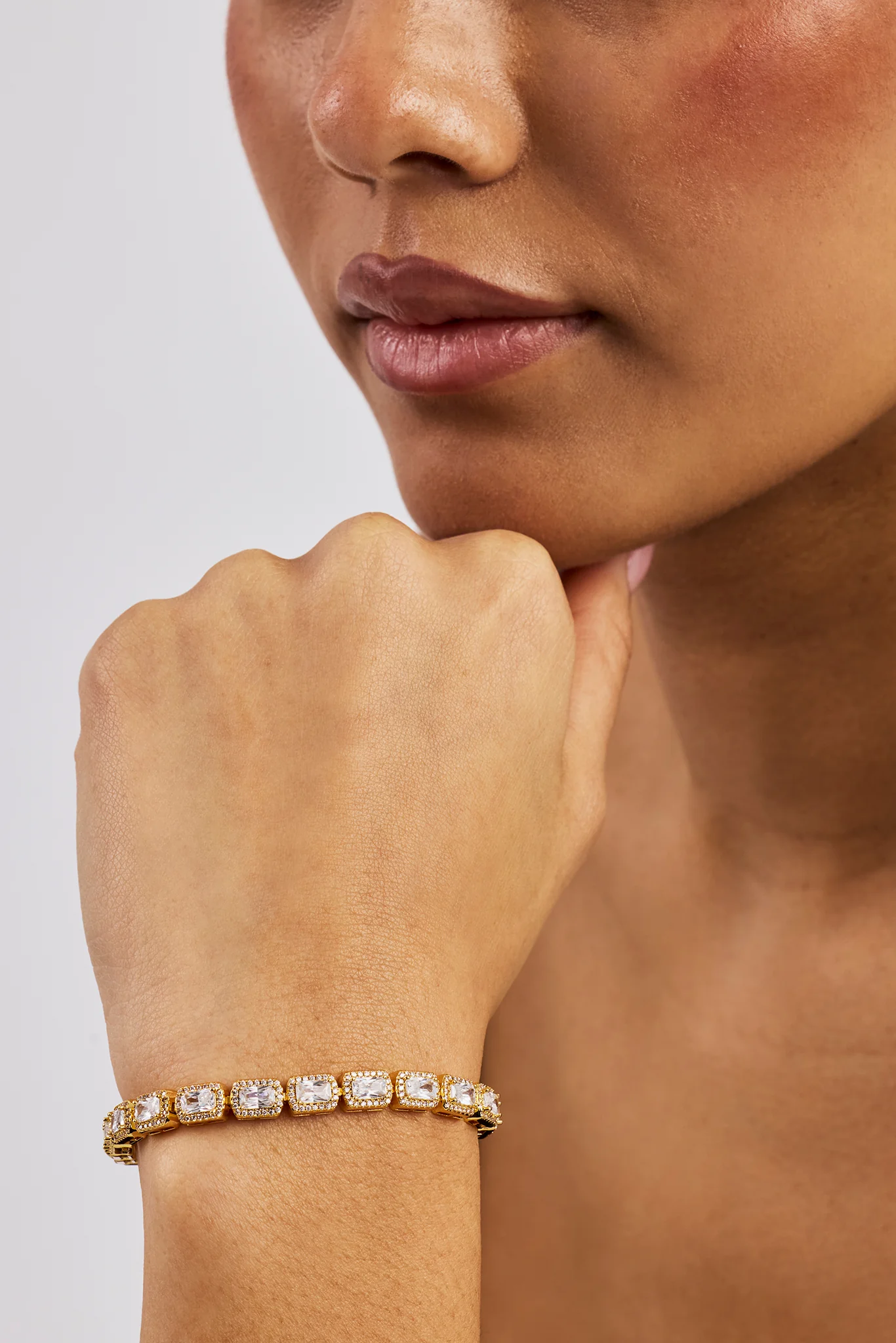 Baguette Cluster Bracelet - 5mm - Gold