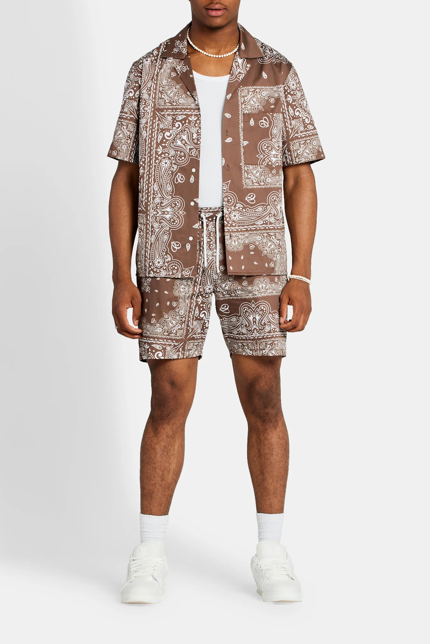 Bandana Printed Shirt - Chocolate - Image 2