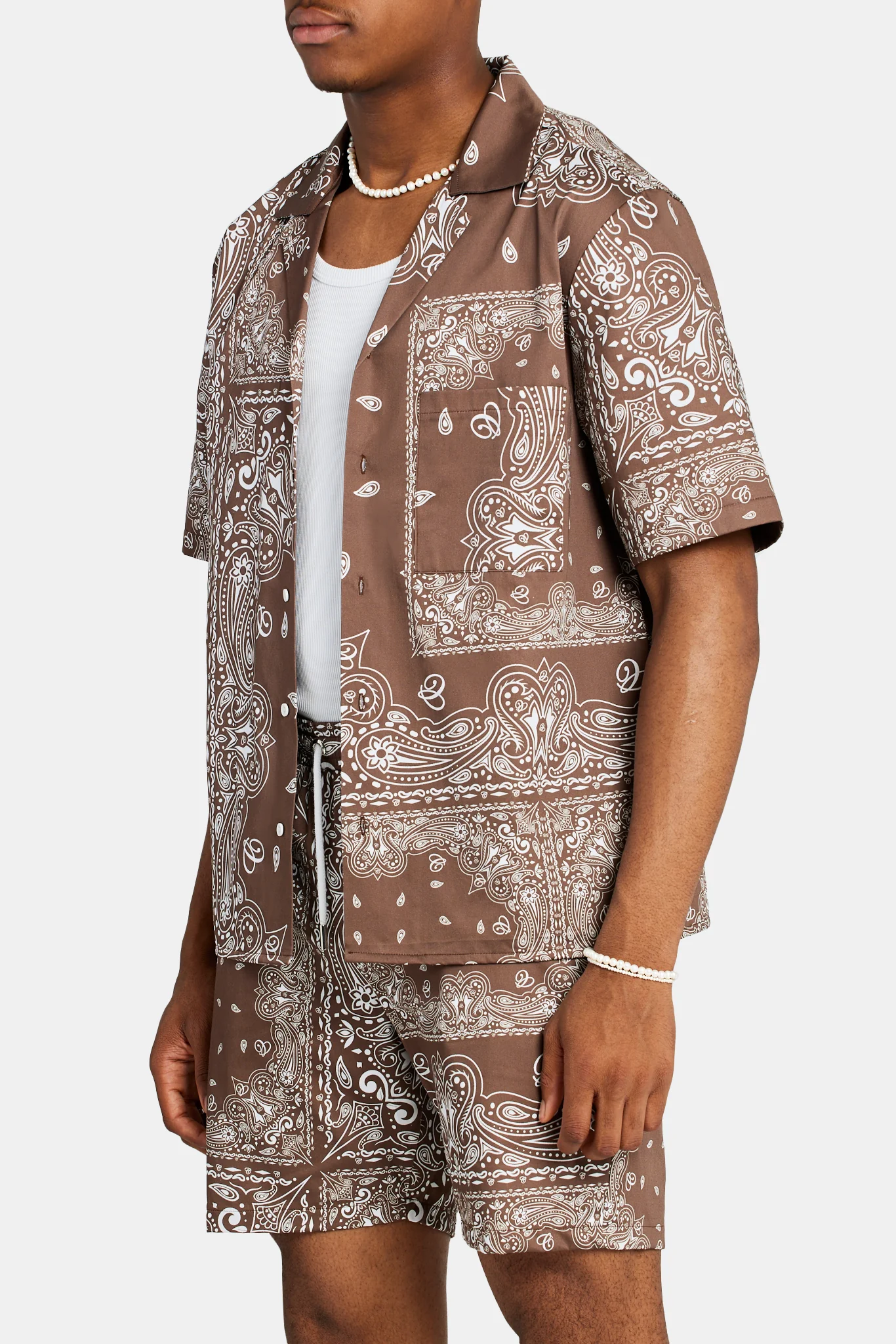 Bandana Printed Shirt - Chocolate - Image 3