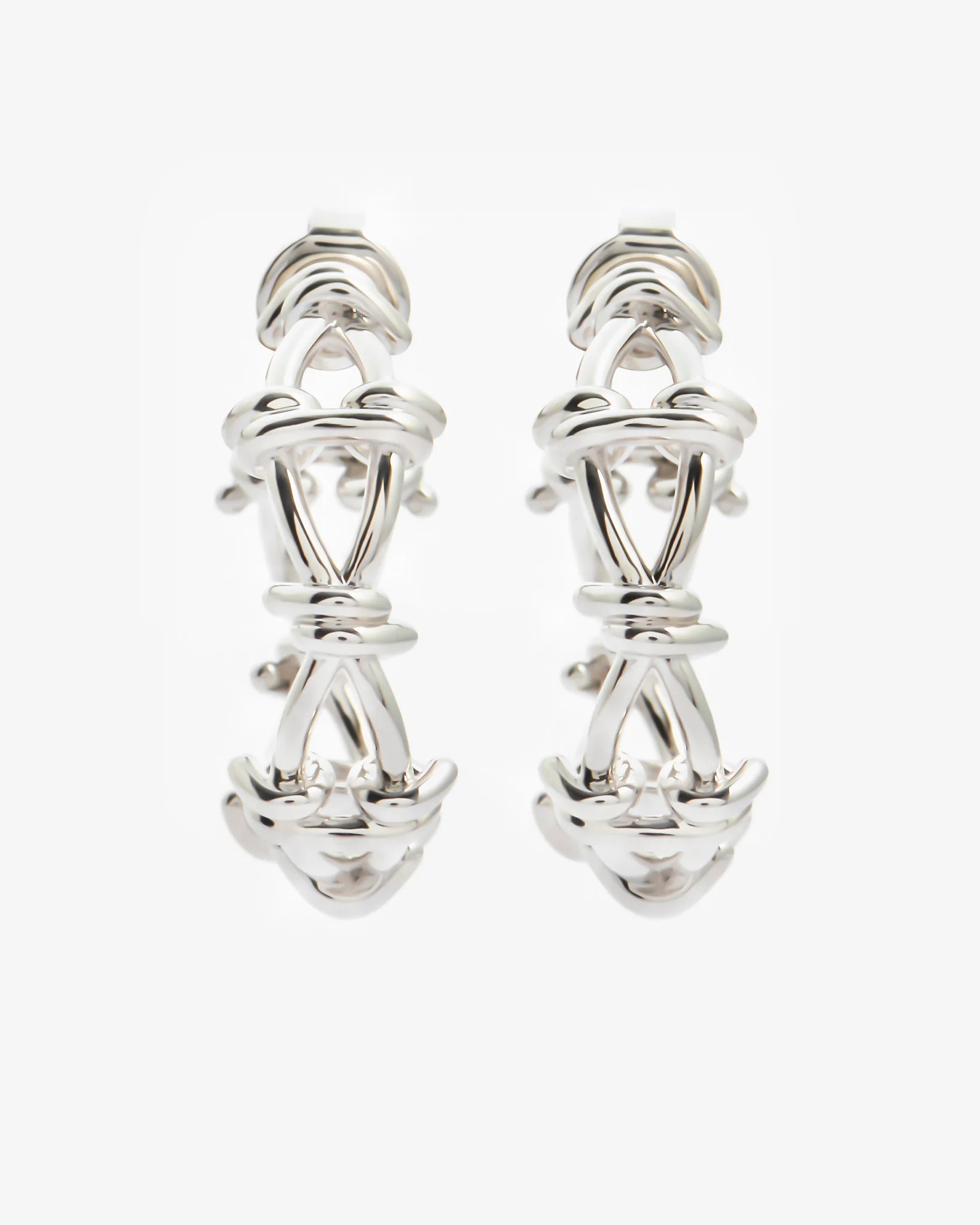 Barbed Wire Hoop Earrings - Image 2