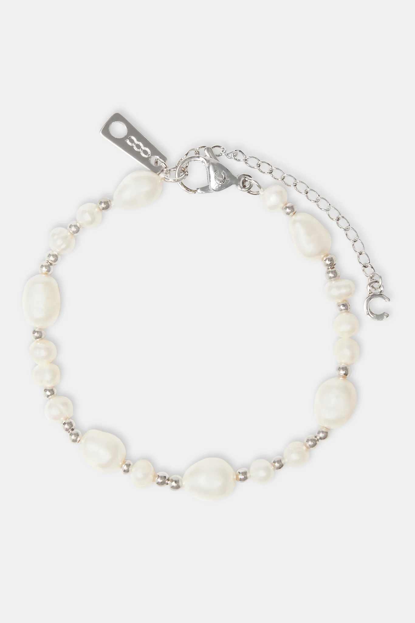 Baroque Freshwater Pearl Bracelet - White - Image 2