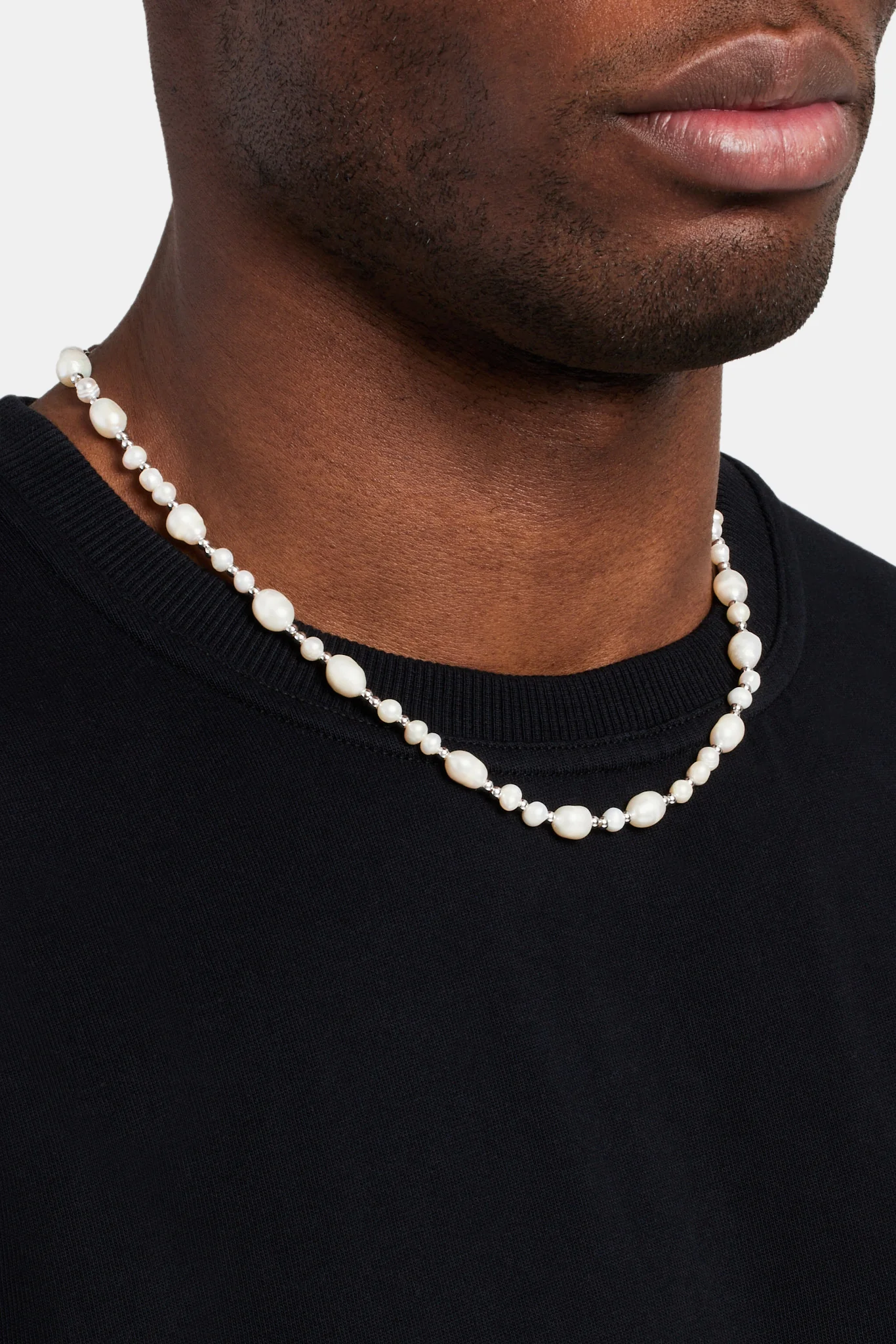 Baroque Freshwater Pearl Necklace - White - Image 4