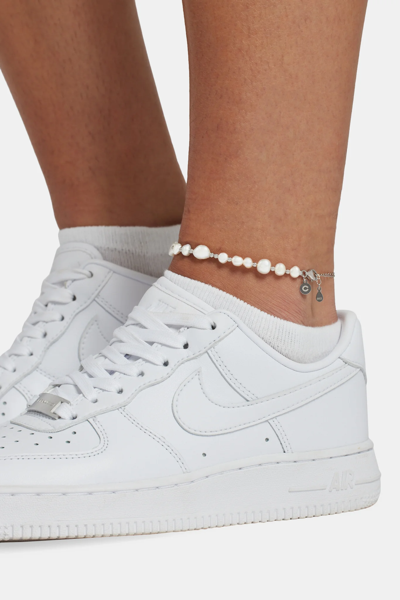 Beaded Baroque Freshwater Pearl Anklet - Image 2