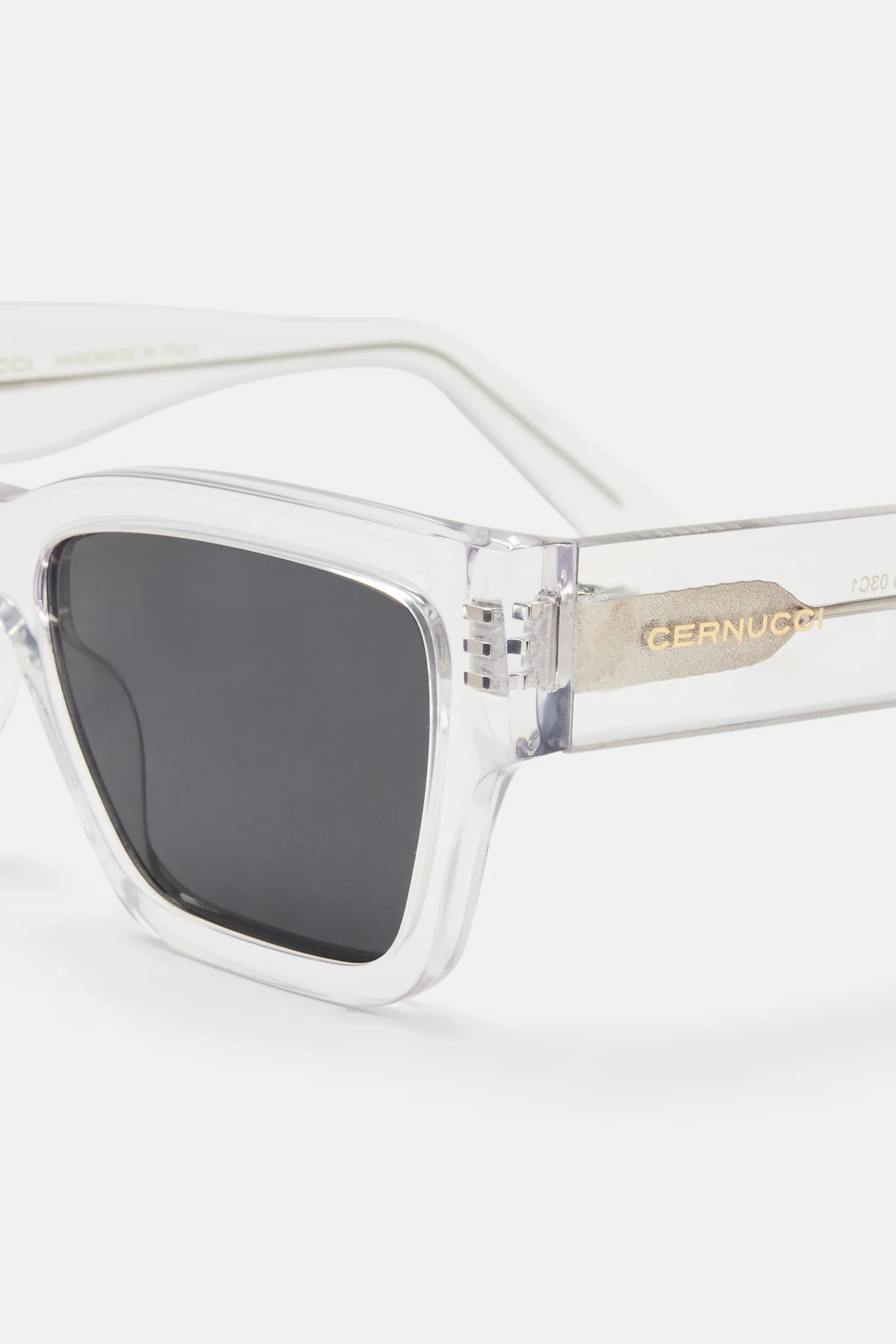 Beseled Chunky Square Acetate Frame Sunglasses - Crystal - Image 3