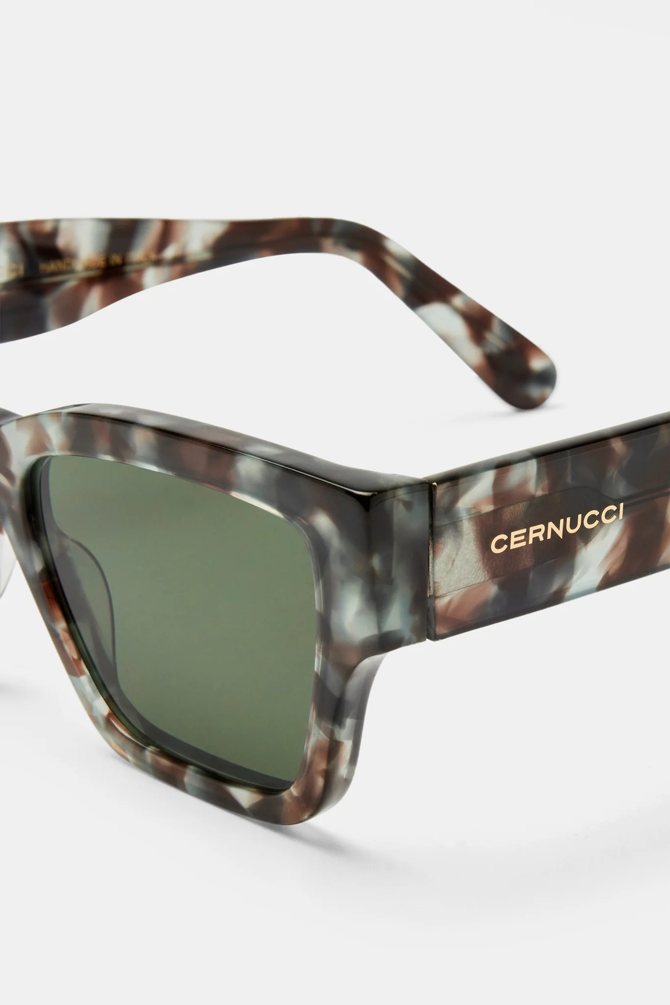 Beseled Chunky Square Marble Acetate Frame Sunglasses - Multi - Image 3
