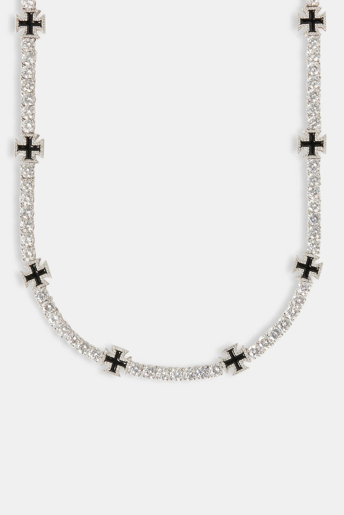Black Cross Motif Tennis Chain - 5mm - Image 2