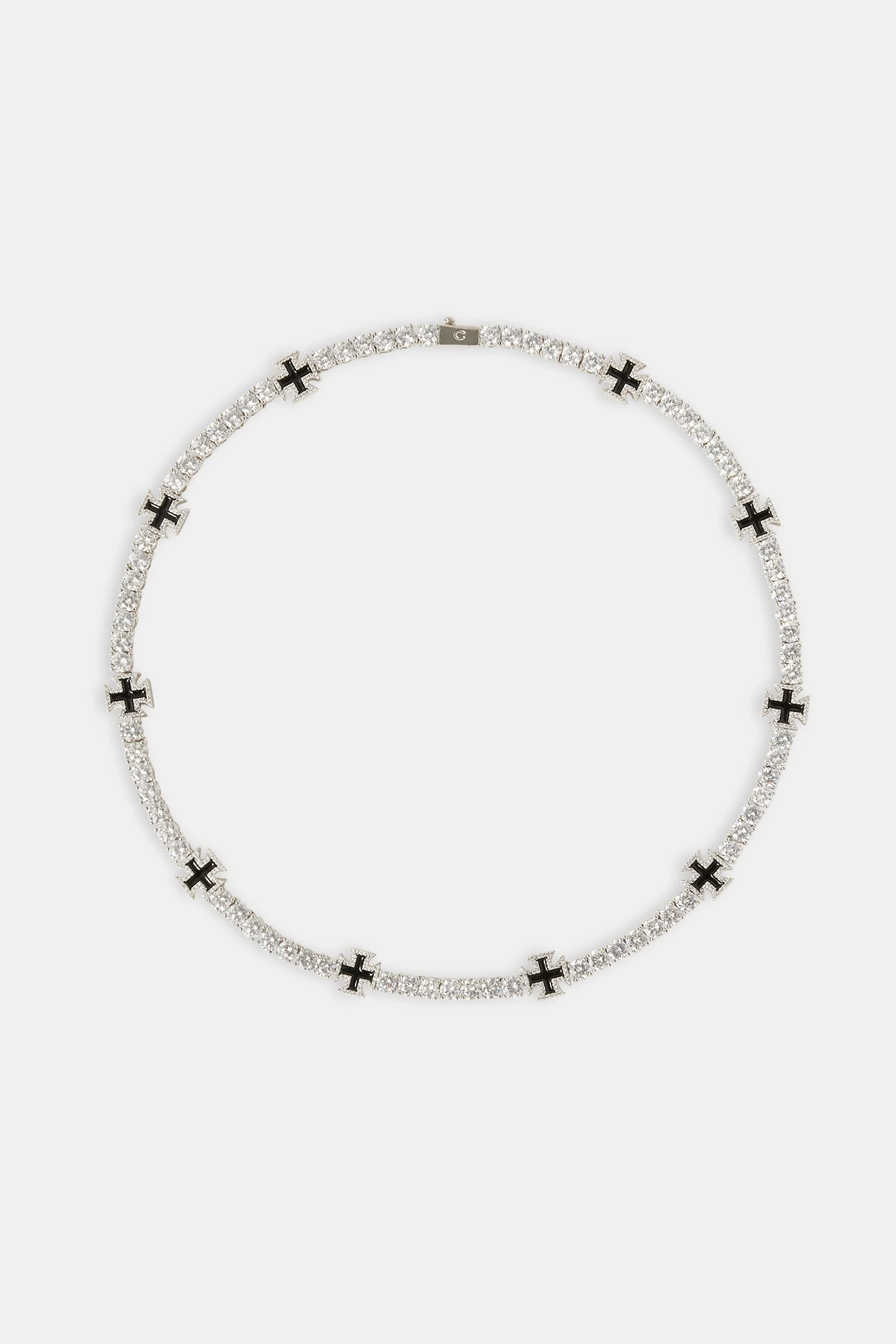 Black Cross Motif Tennis Chain - 5mm - Image 4