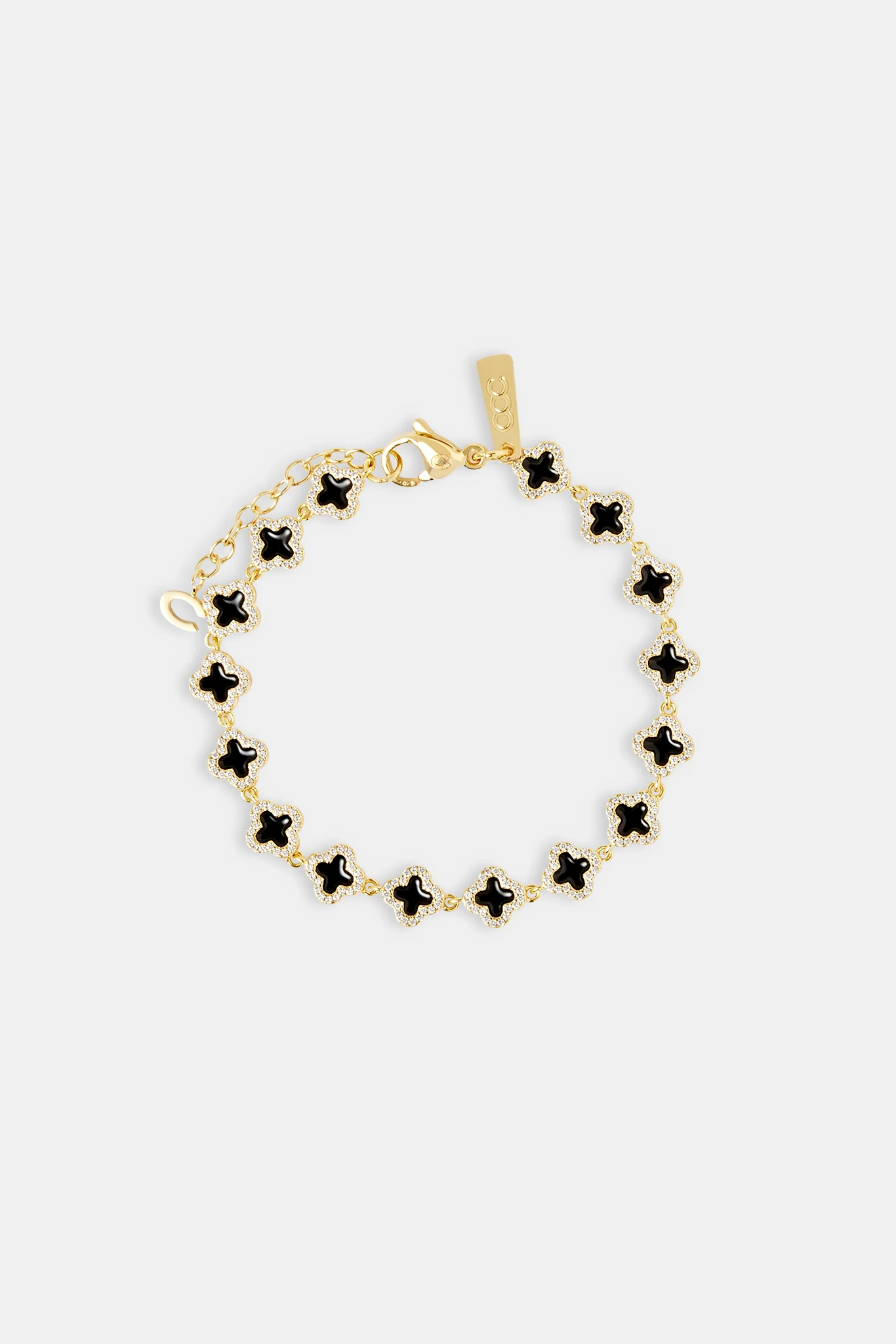 Black Enamel Motif Bracelet- 8mm - Image 2