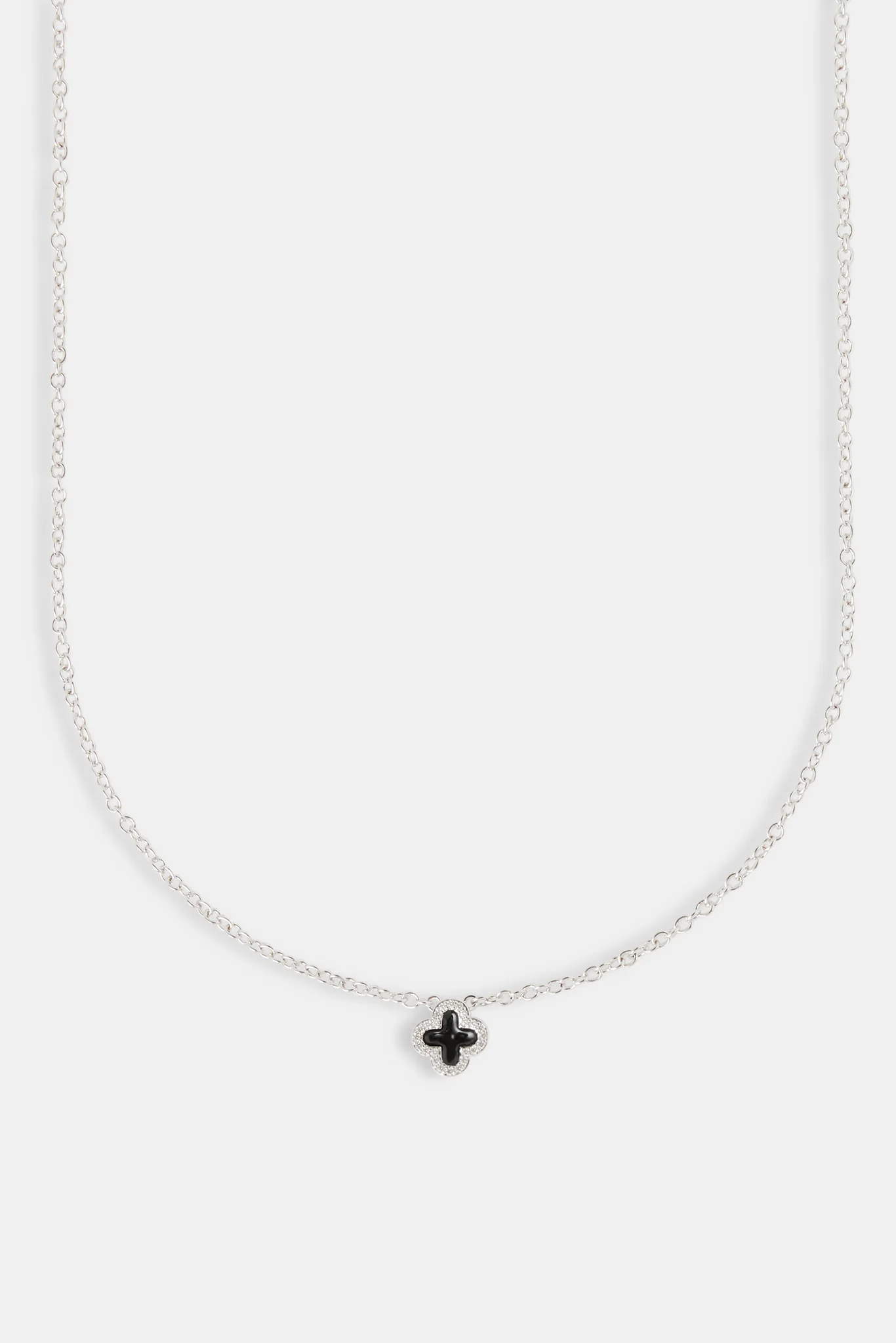 Black Enamel Motif Necklace - 10mm - Image 2