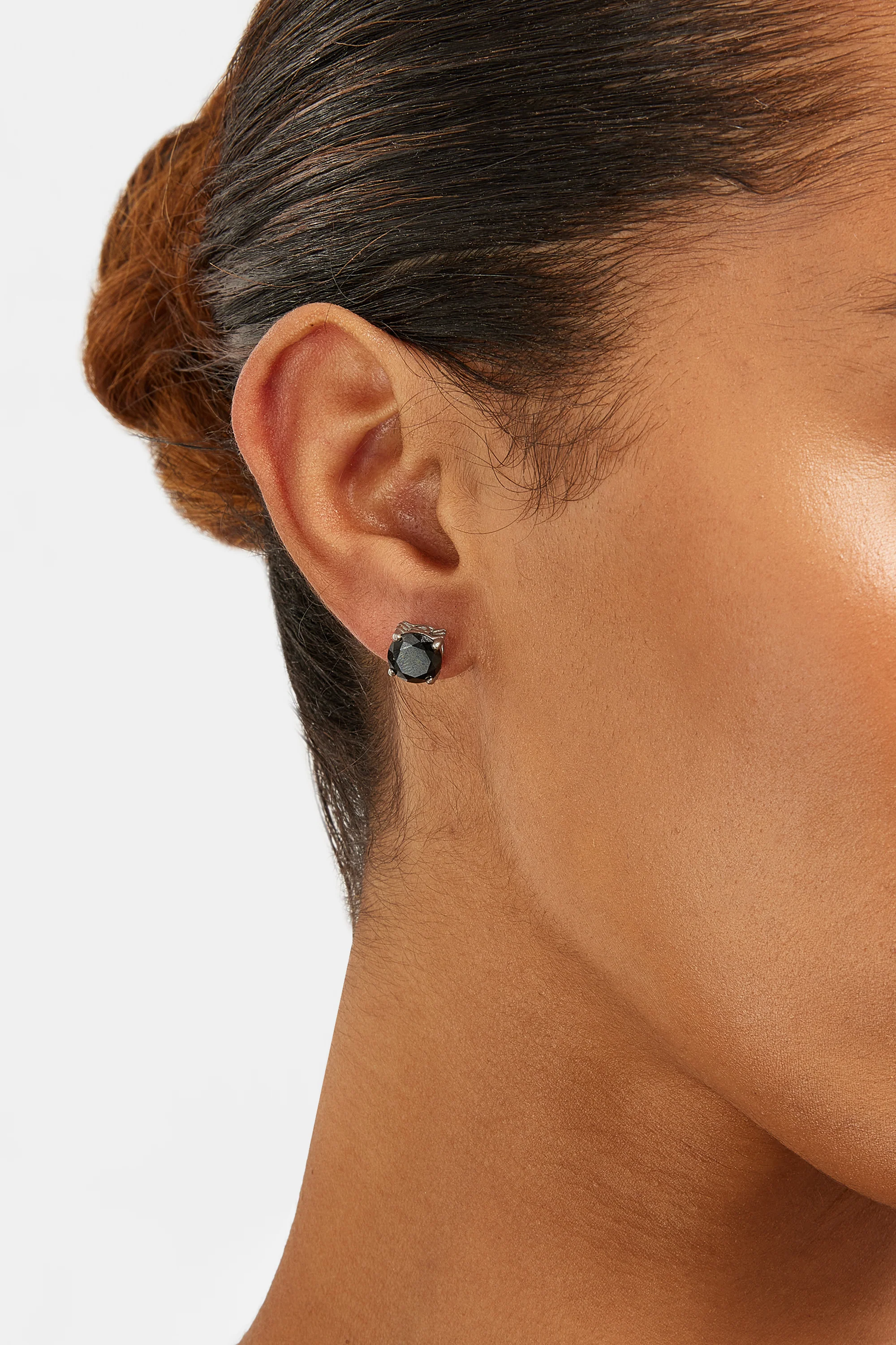 Black Iced Stud Earrings - Image 3