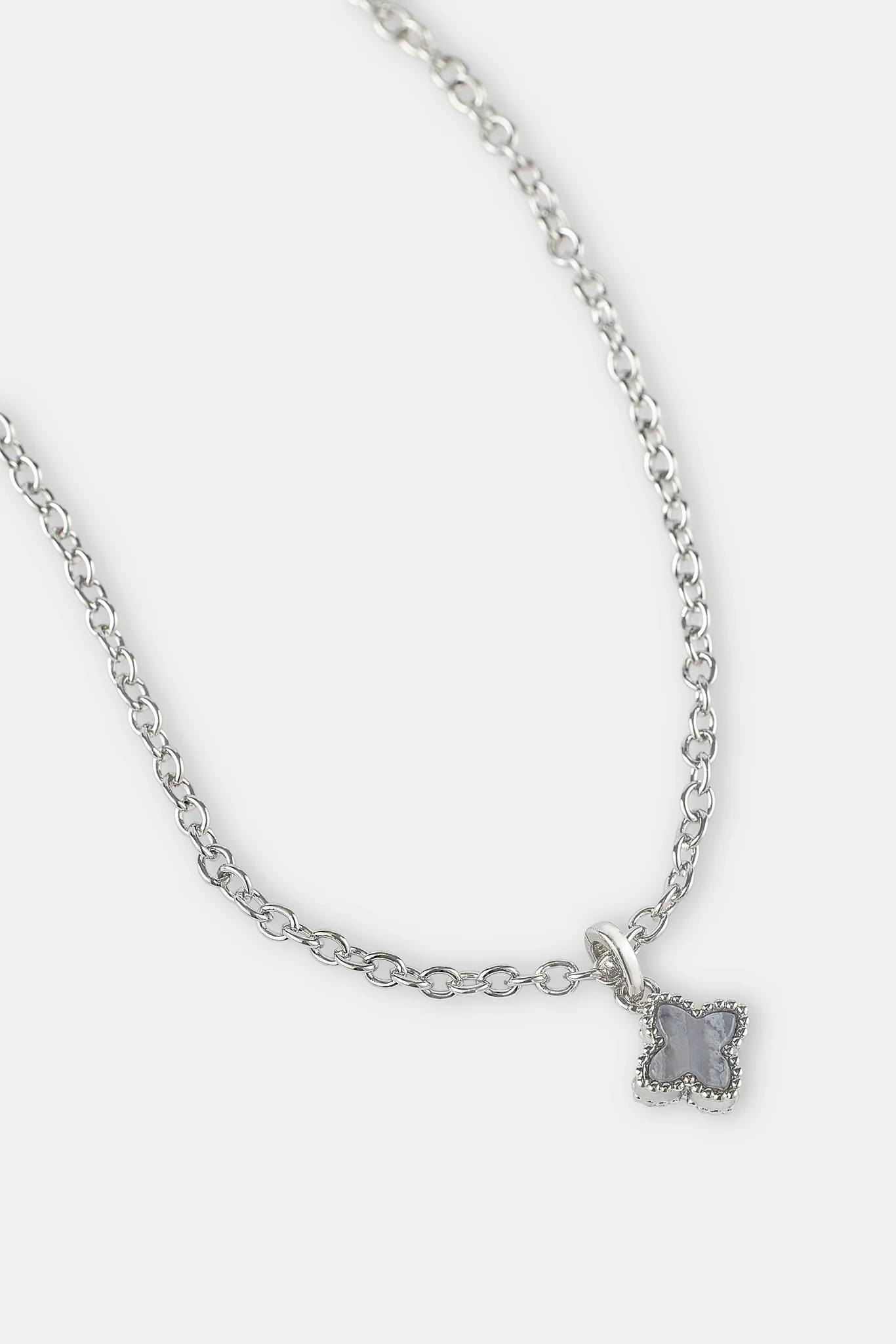 Blue Agate Motif Pendant Necklace - 8mm - Image 2