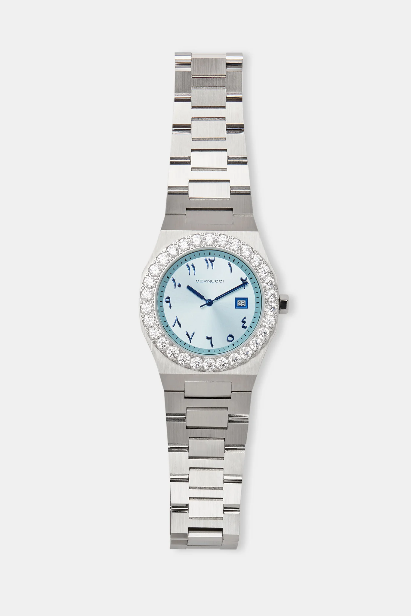 Blue Arabic Dial Iced Bezel Watch - Image 2