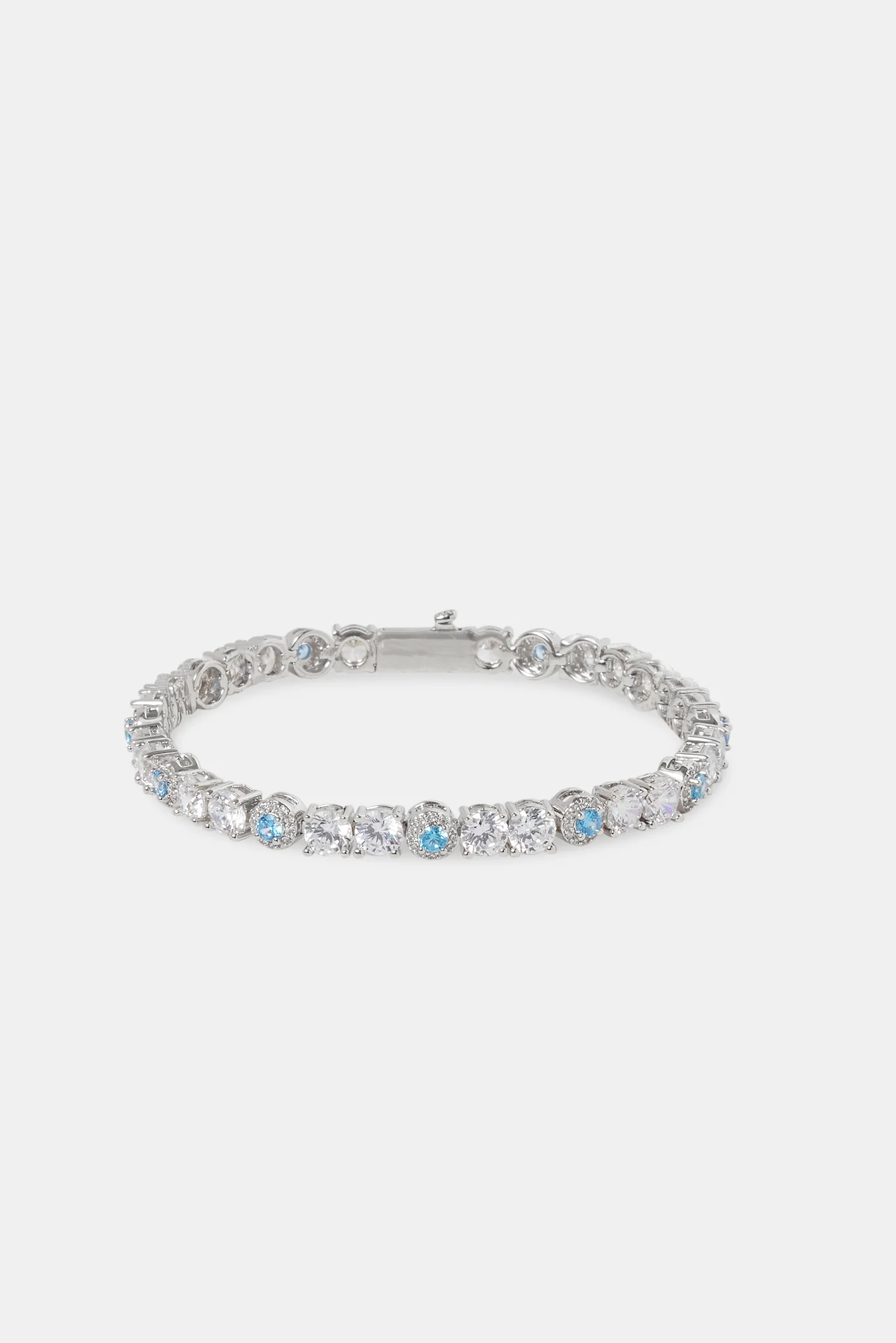 Blue CZ Cluster Tennis Bracelet - 5mm - Image 2