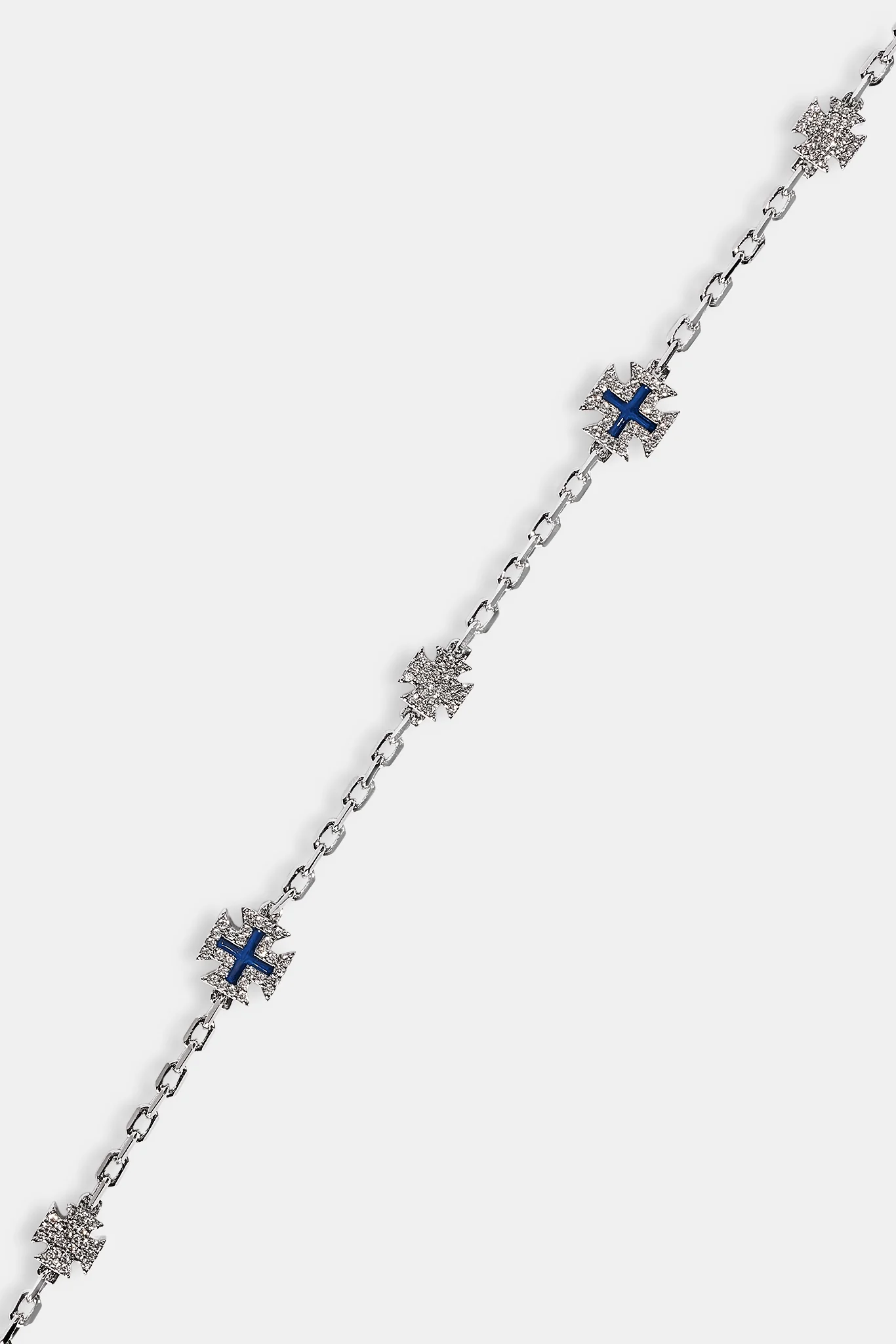 Blue Enamel Micro Motif Rolo Bracelet - 8mm - Image 3
