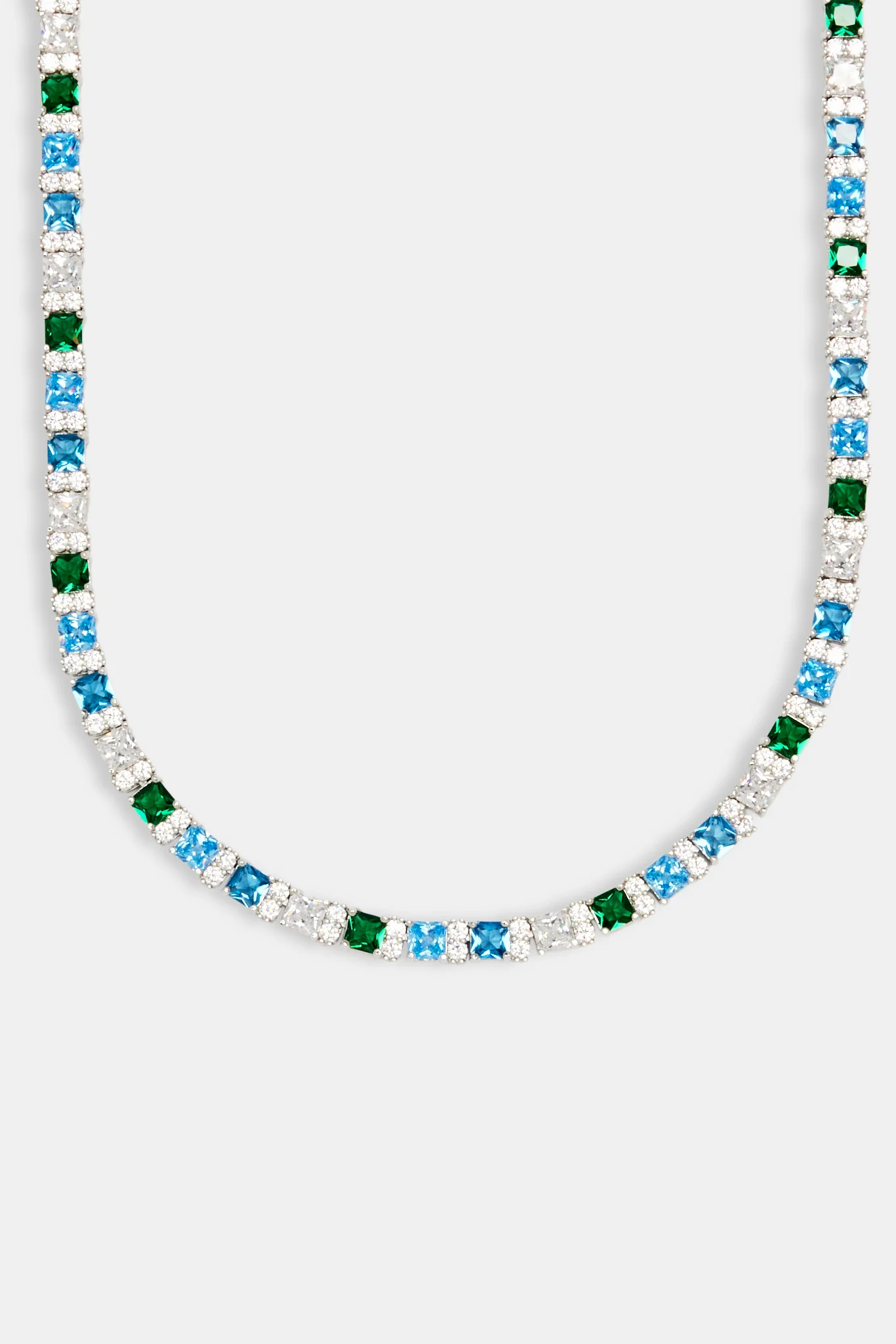 Baguette Tennis Chain & Bracelet Bundle - Blue Green - Image 3