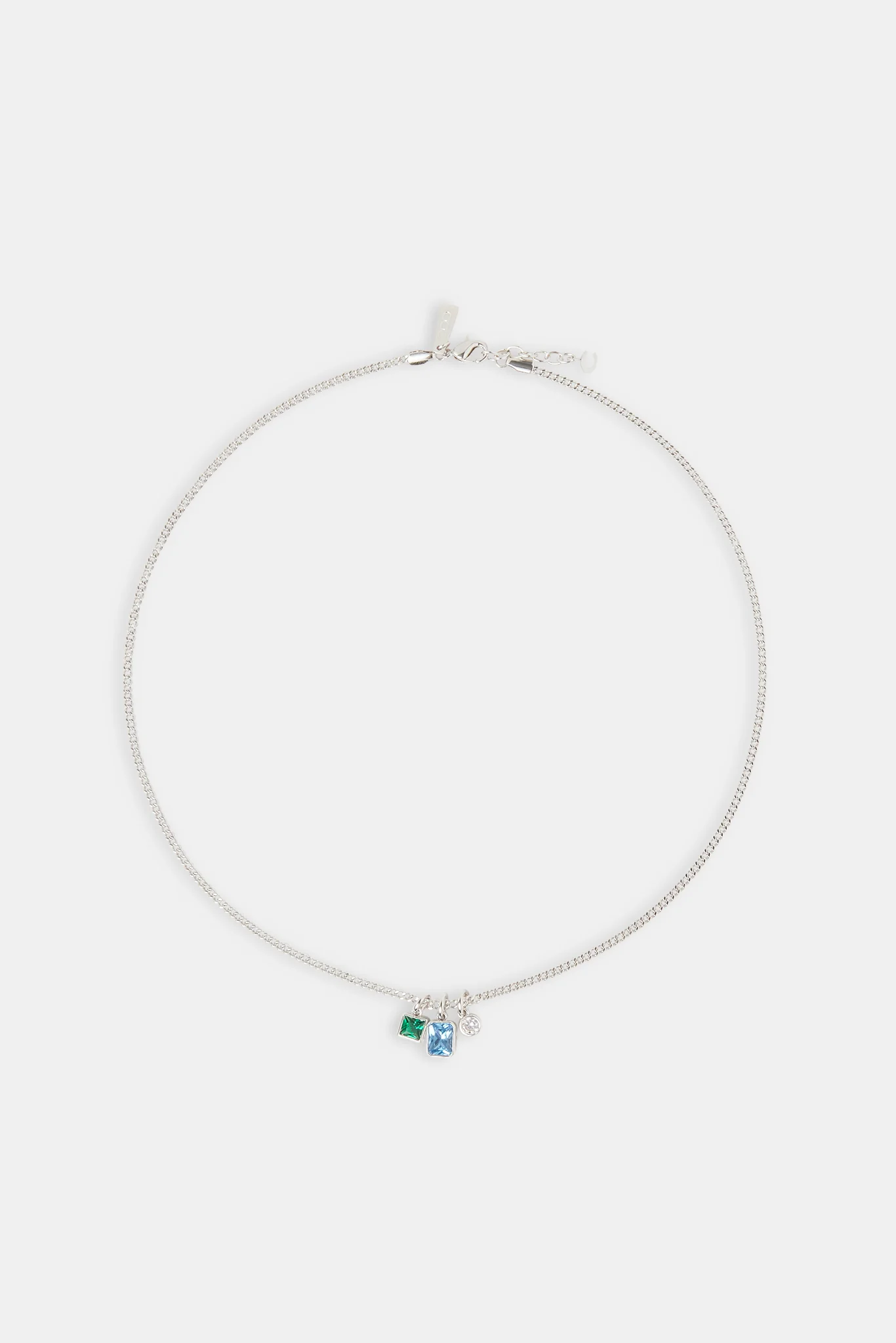 Blue & Green Mixed Gemstone Layered Necklace - 15mm - Image 4