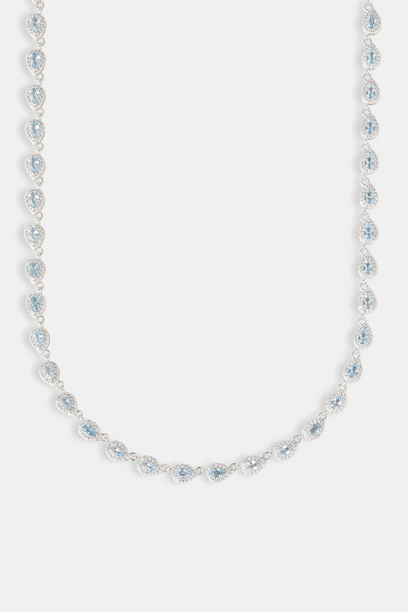 Blue Iced Pear Gemstone Chain - 6mm - Image 2