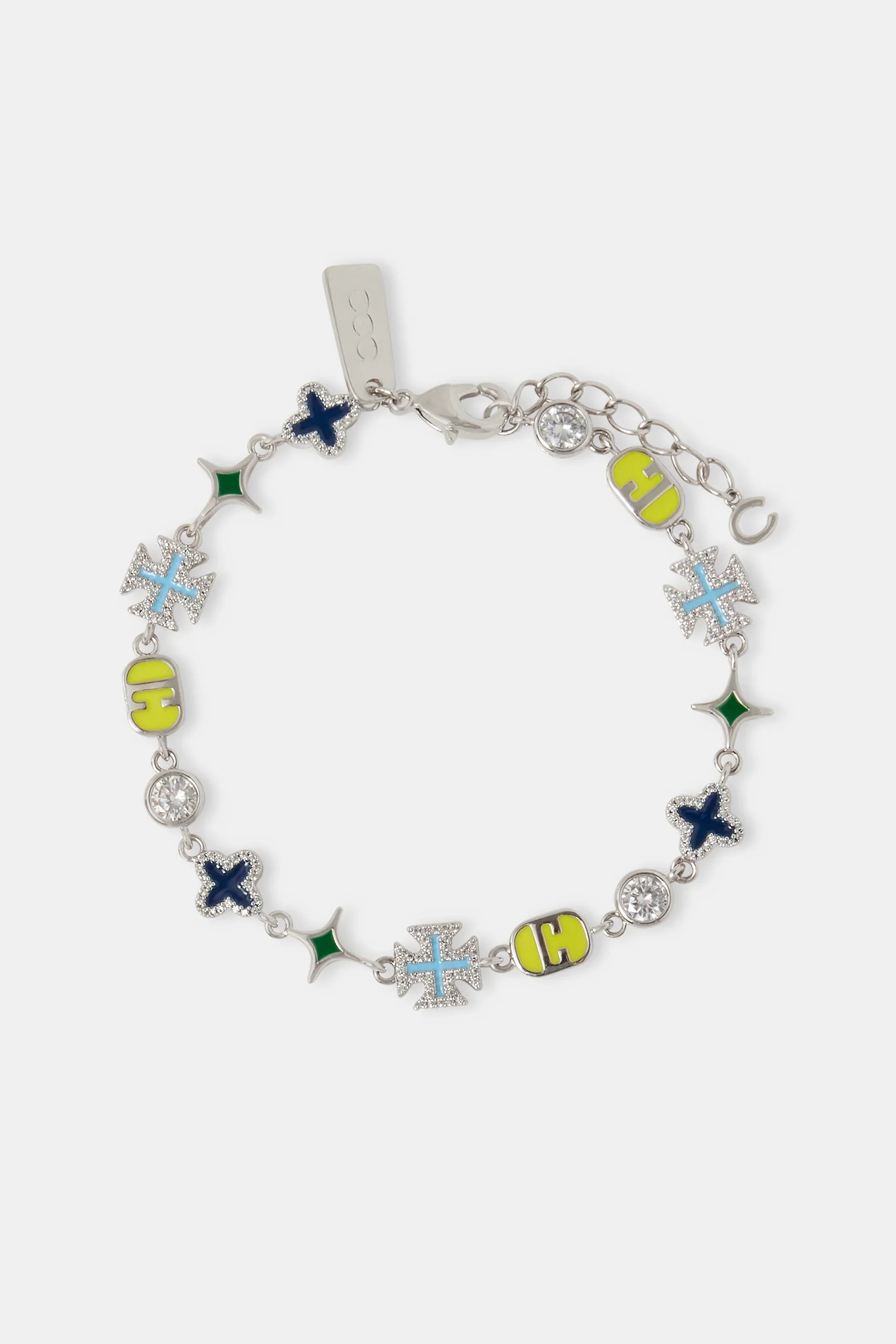 Blue Mixed Motif Polished Bracelet - 8mm - Image 2