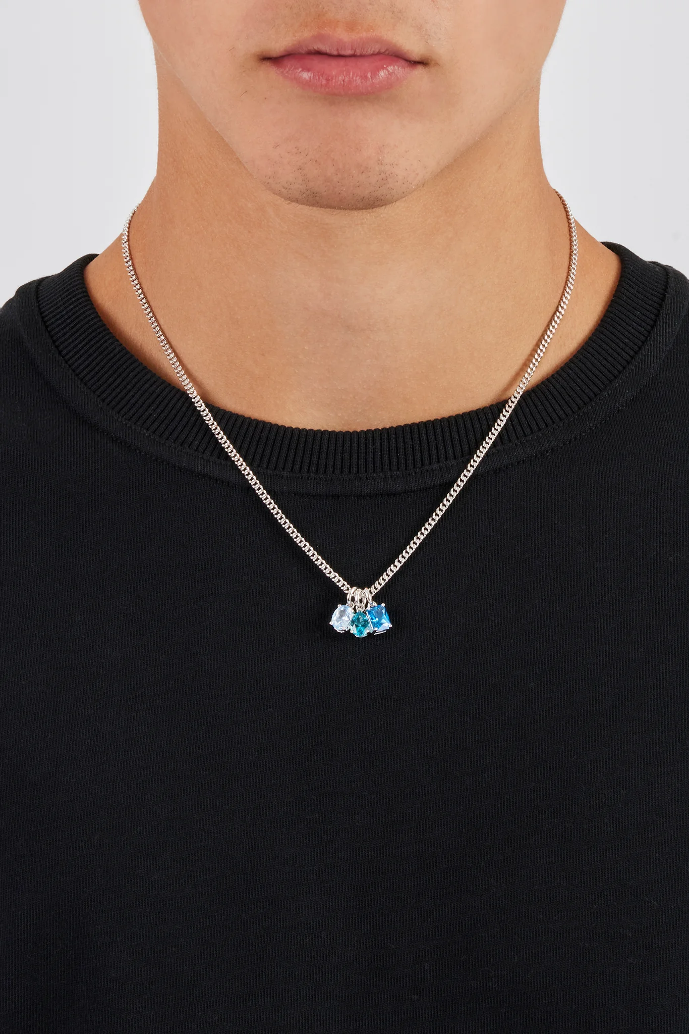 Blue Mixed Shape Gemstone Necklace - 10mm