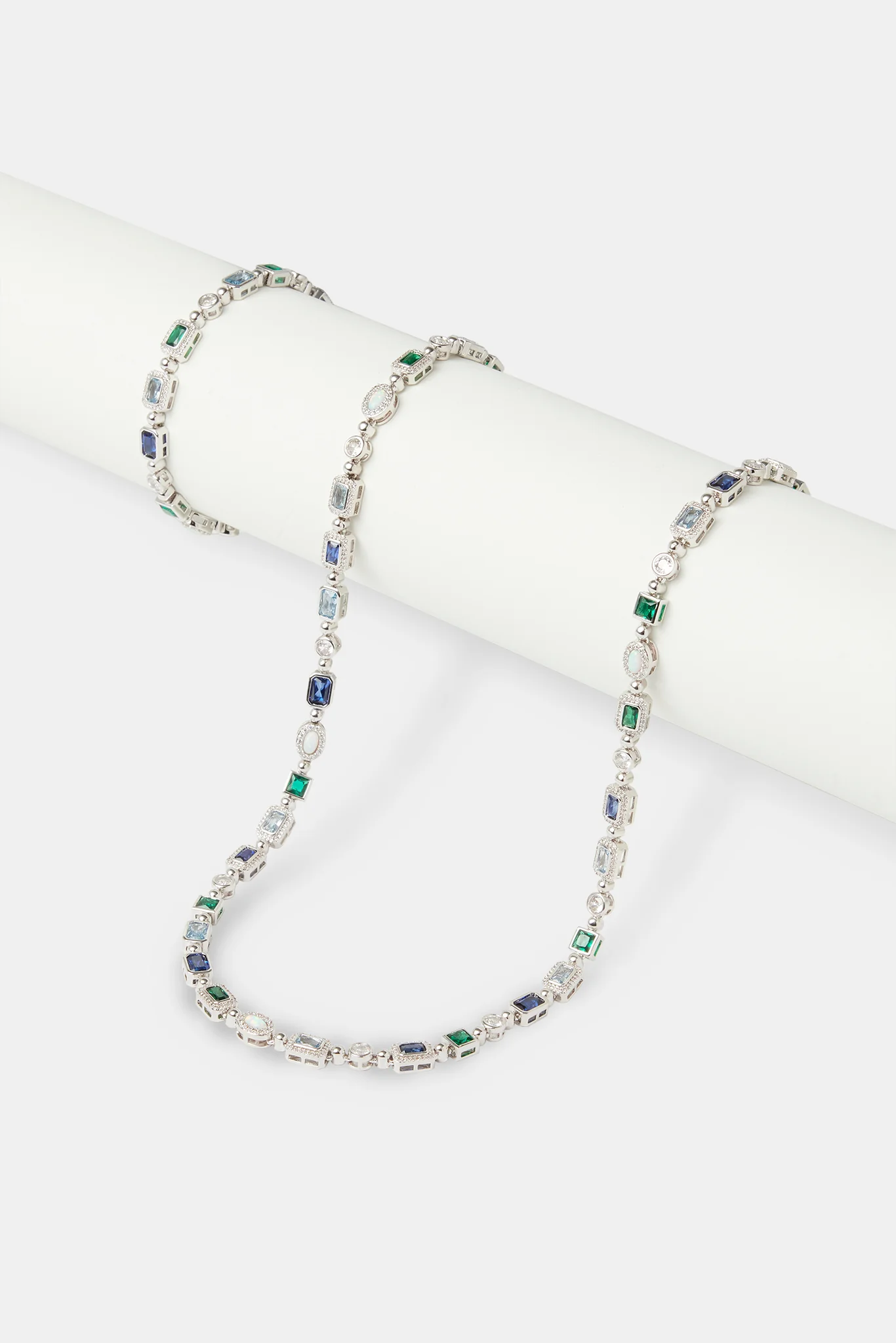 Blue Micro Multi Gemstone & Opal Chain & Bracelet - 6mm - Image 2