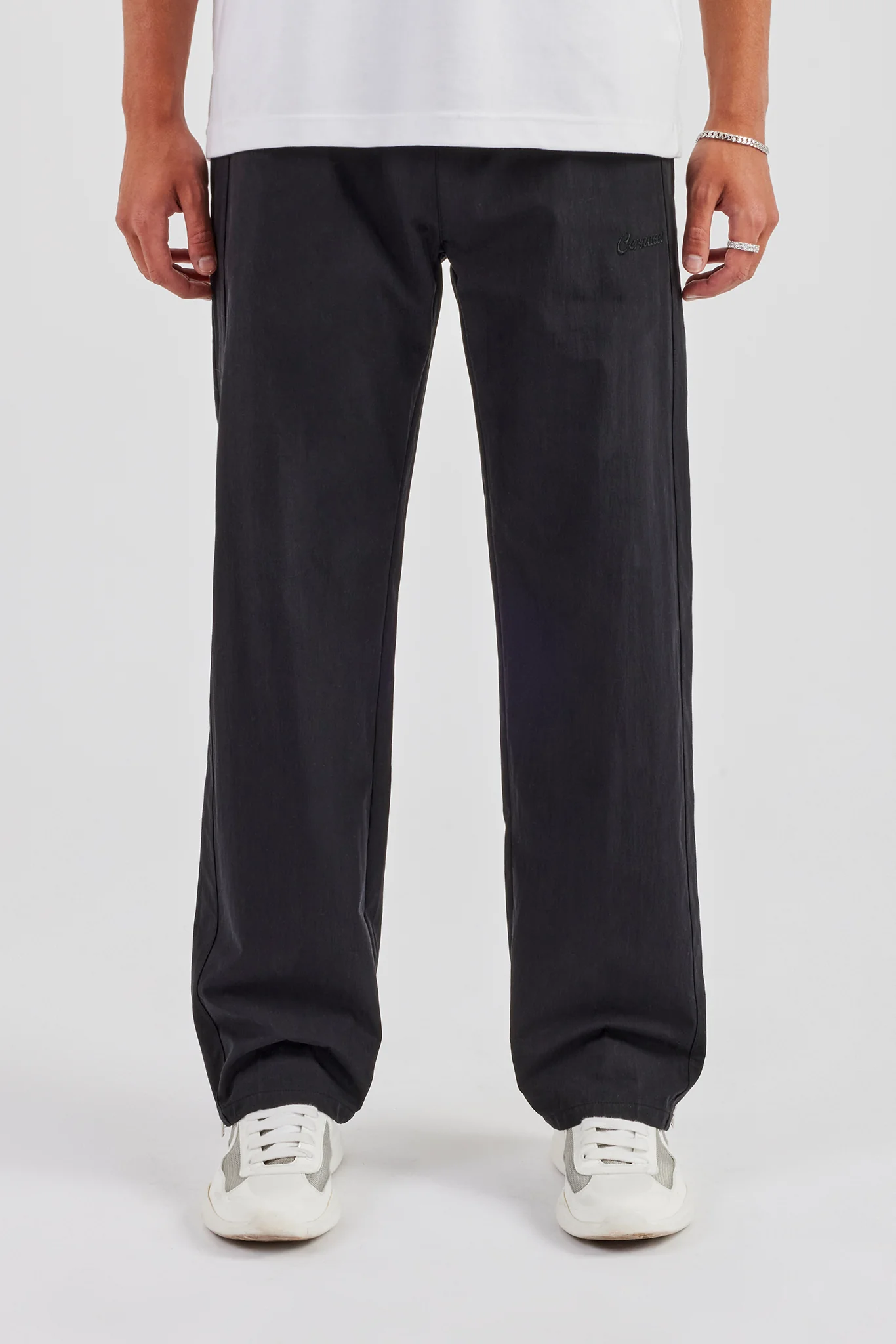 Bonded Nylon Track Pant - Black - Image 2
