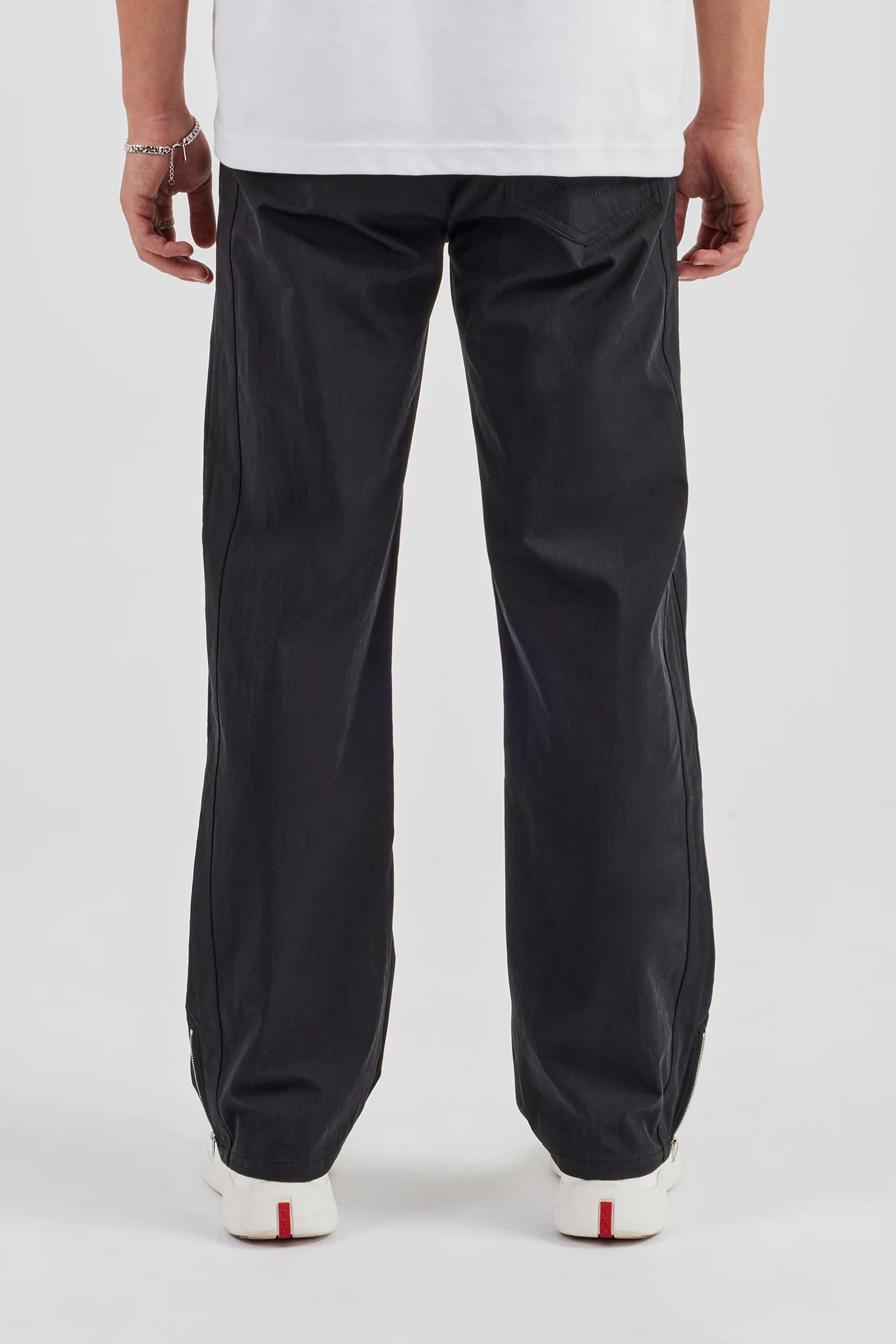 Bonded Nylon Track Pant - Black - Image 3