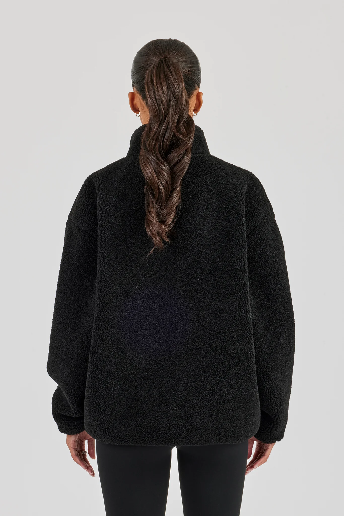 Borg Zip Through Fleece - Black - Image 3