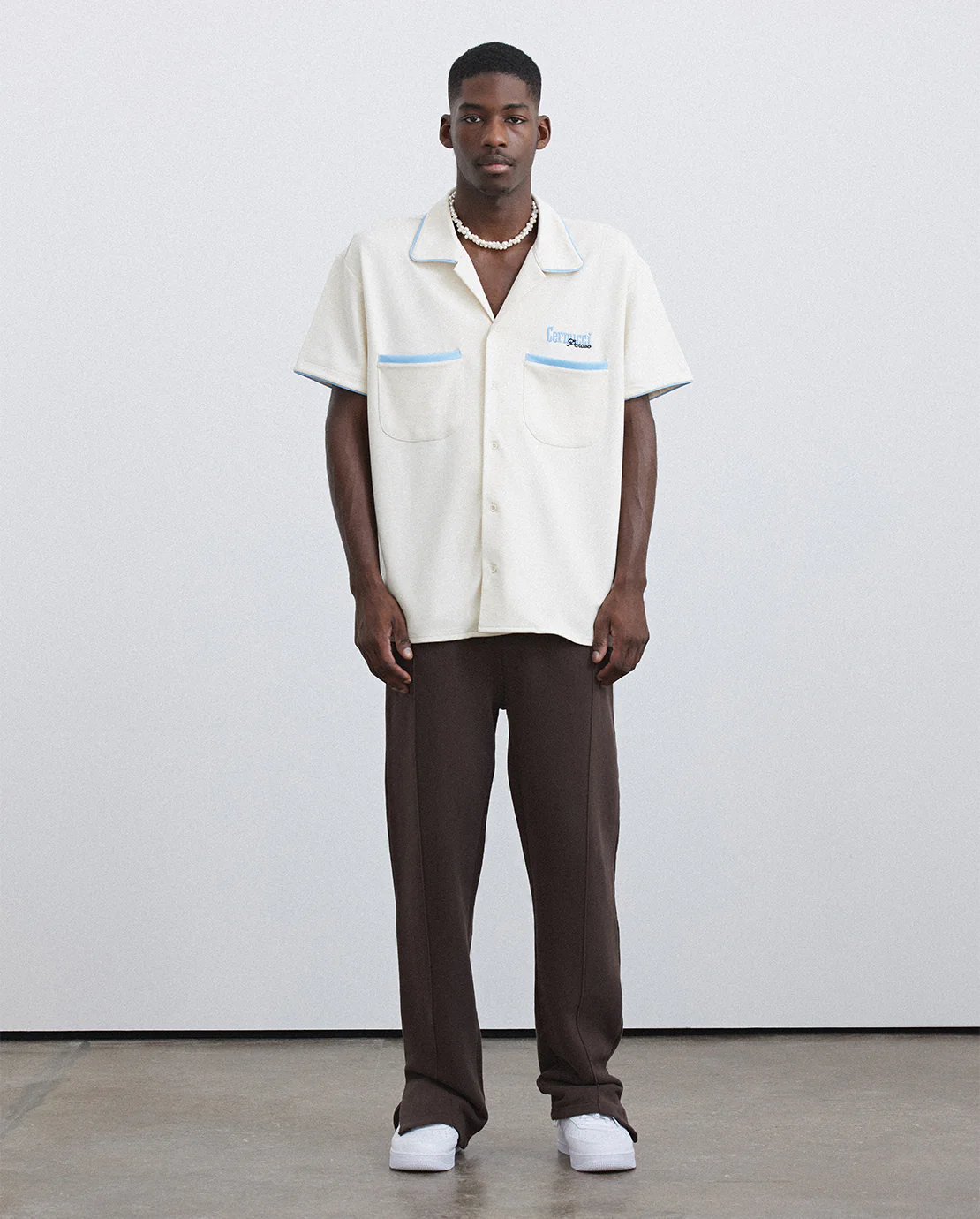 Bowling Shirt With Piping - Ecru - Image 2