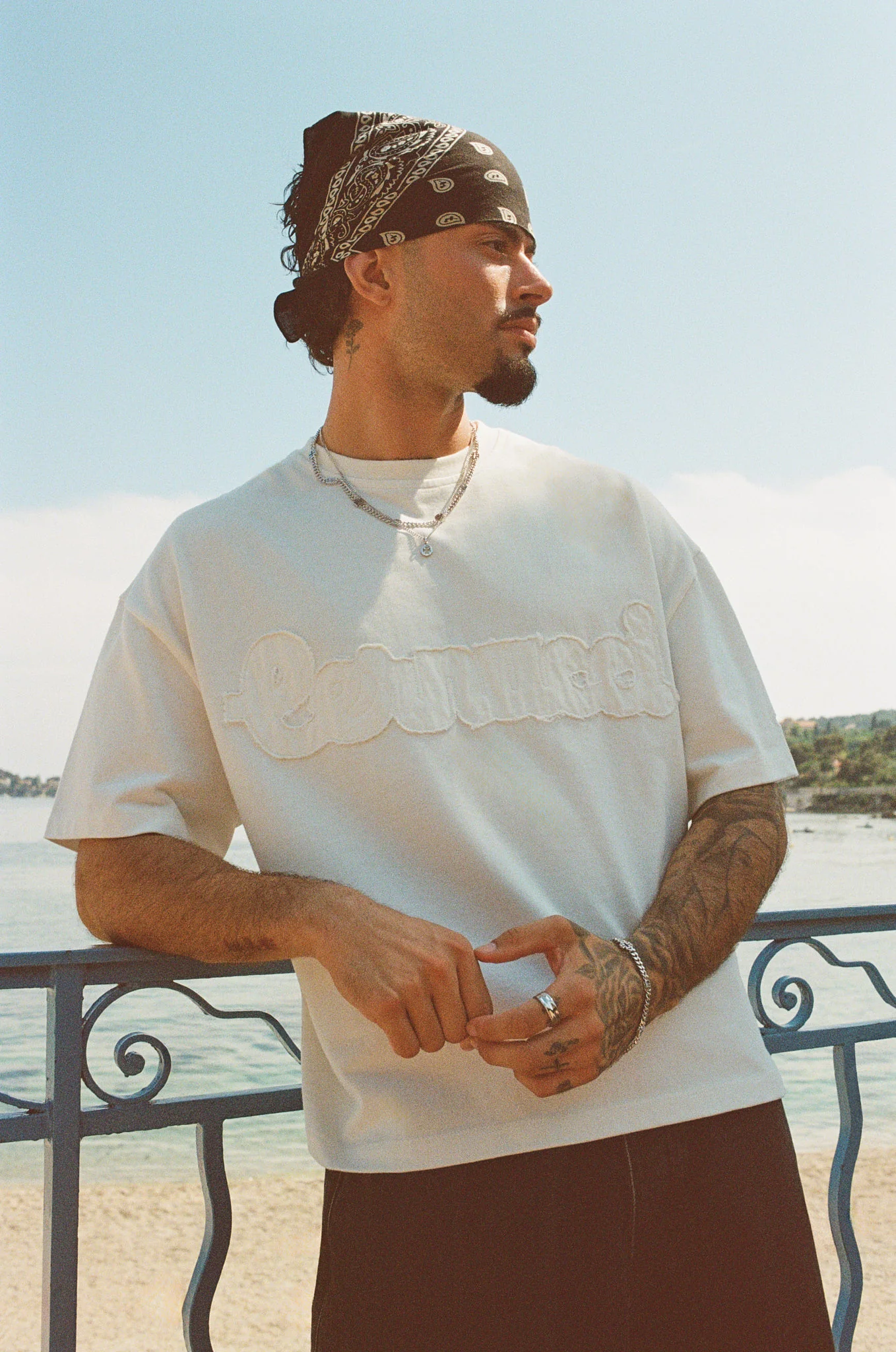 Boxy Applique Logo T-Shirt - White - Image 2