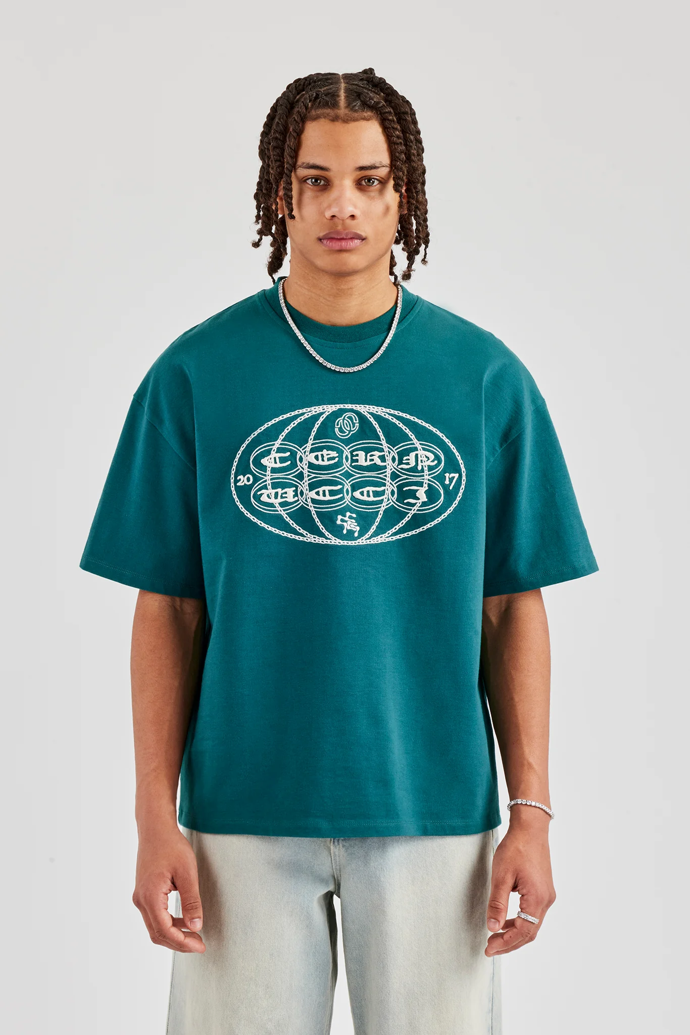 Boxy Fit CC Chain T-Shirt - Green