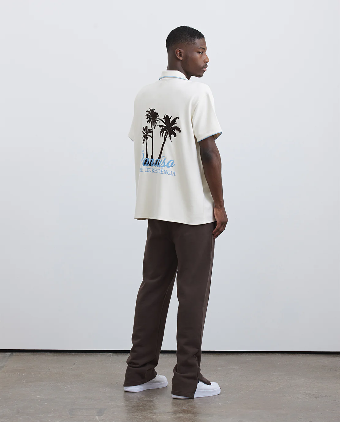 Boxy Fit Paradise Bowling Shirt - Ecru - Image 3