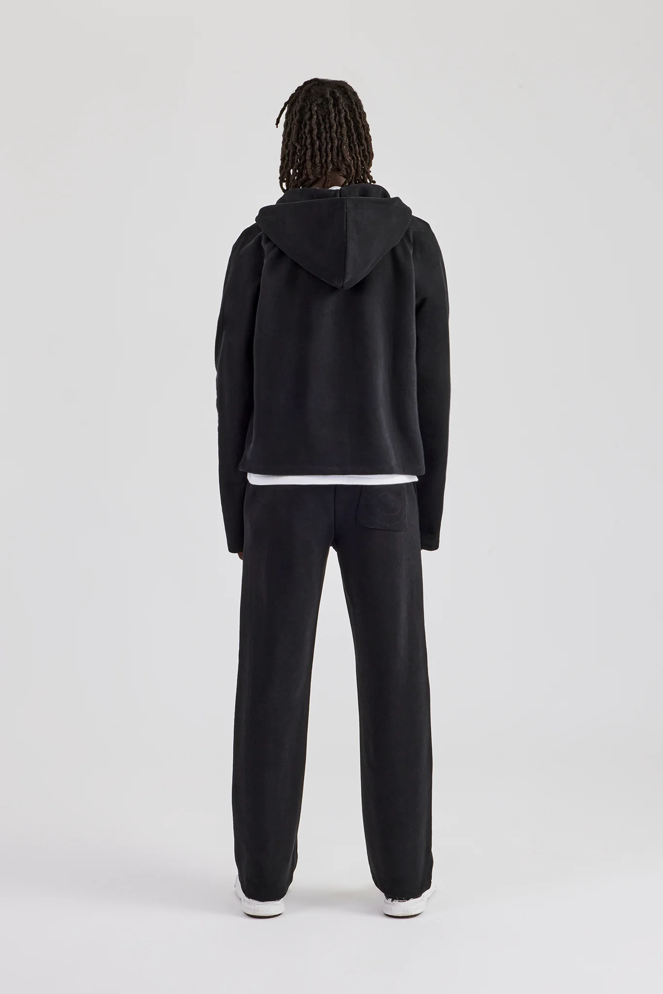 Boxy Raglan Embroidered Zip Through Tracksuit - Black - Image 4