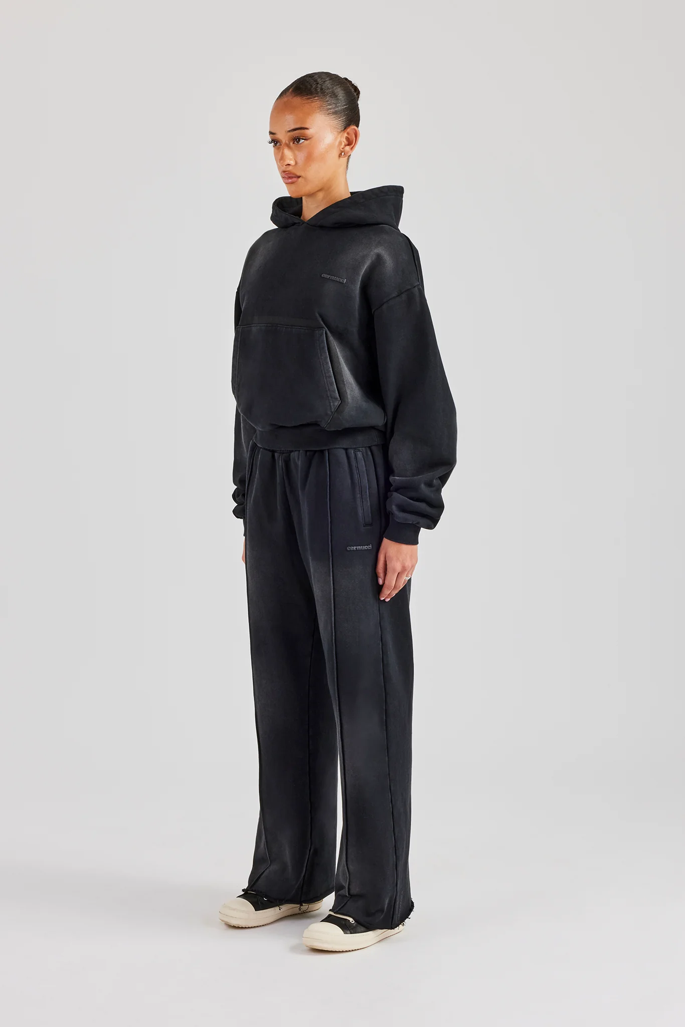 Boxy Shadow Pocket Tracksuit- Washed Black - Image 2