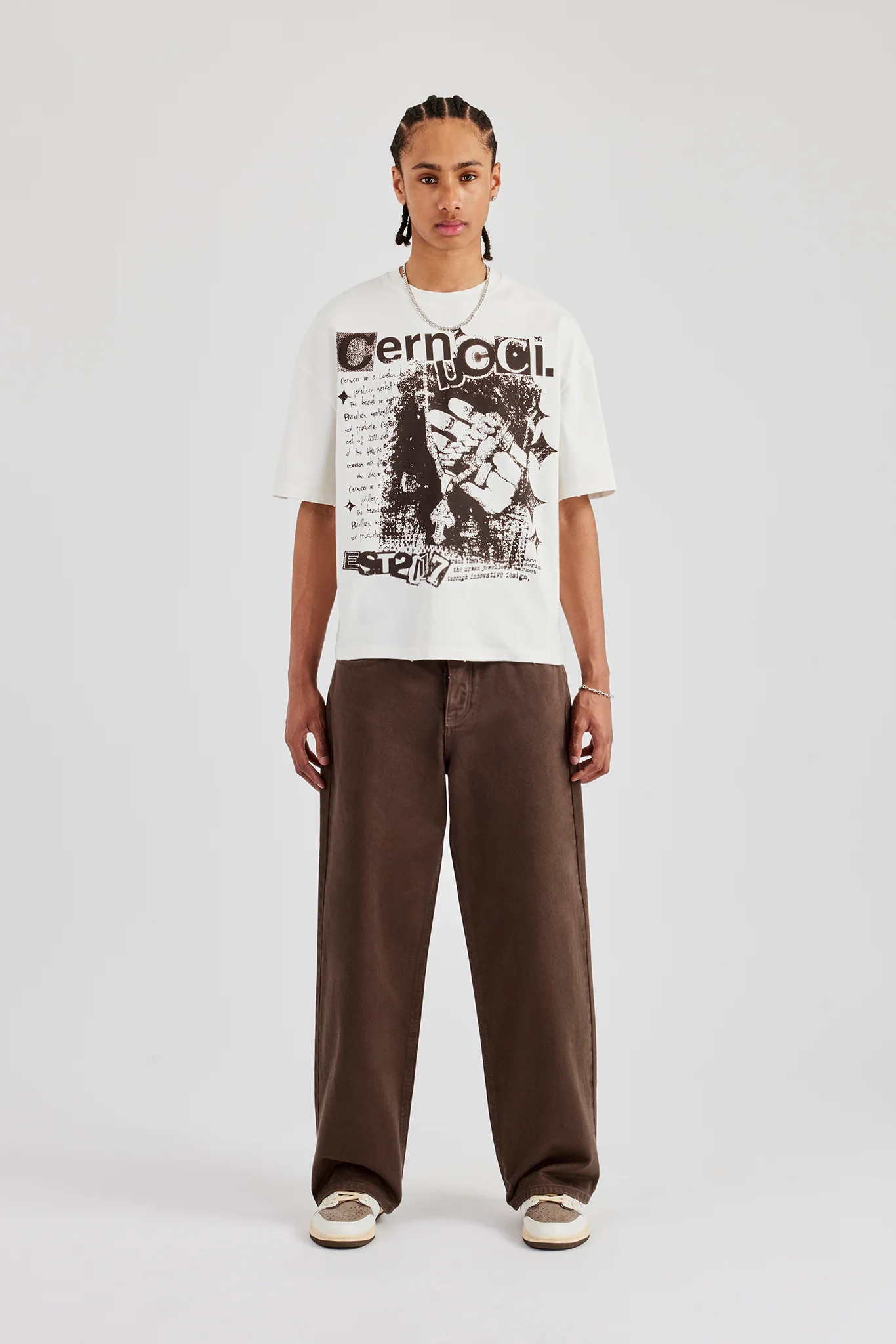 Boxy Short Sleeve T-Shirt - Off White - Image 3