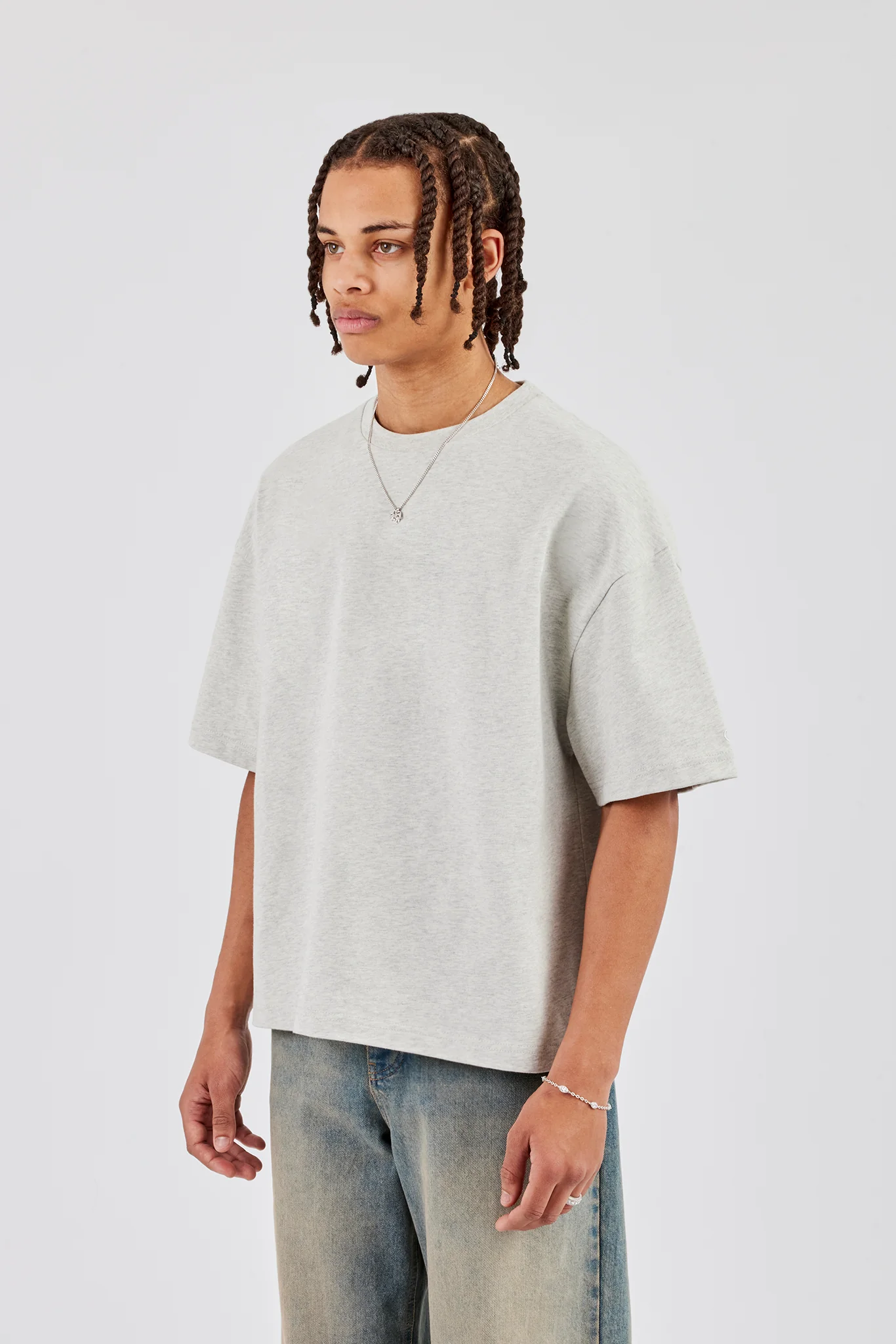 Boxy T-Shirt - Ash Grey - Image 2