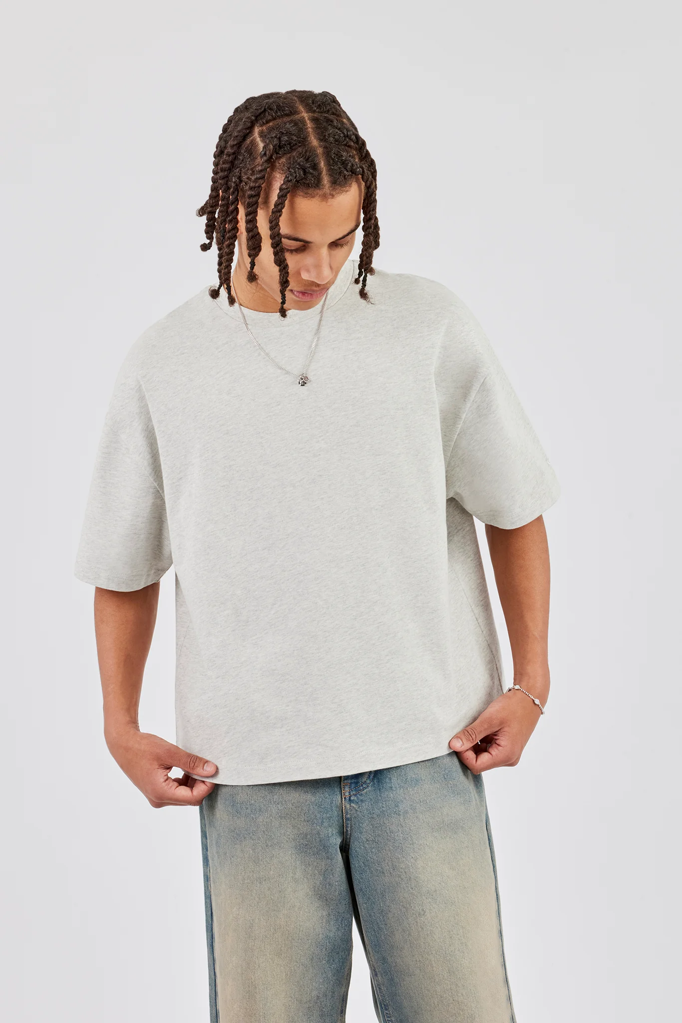 Boxy T-Shirt - Ash Grey - Image 4