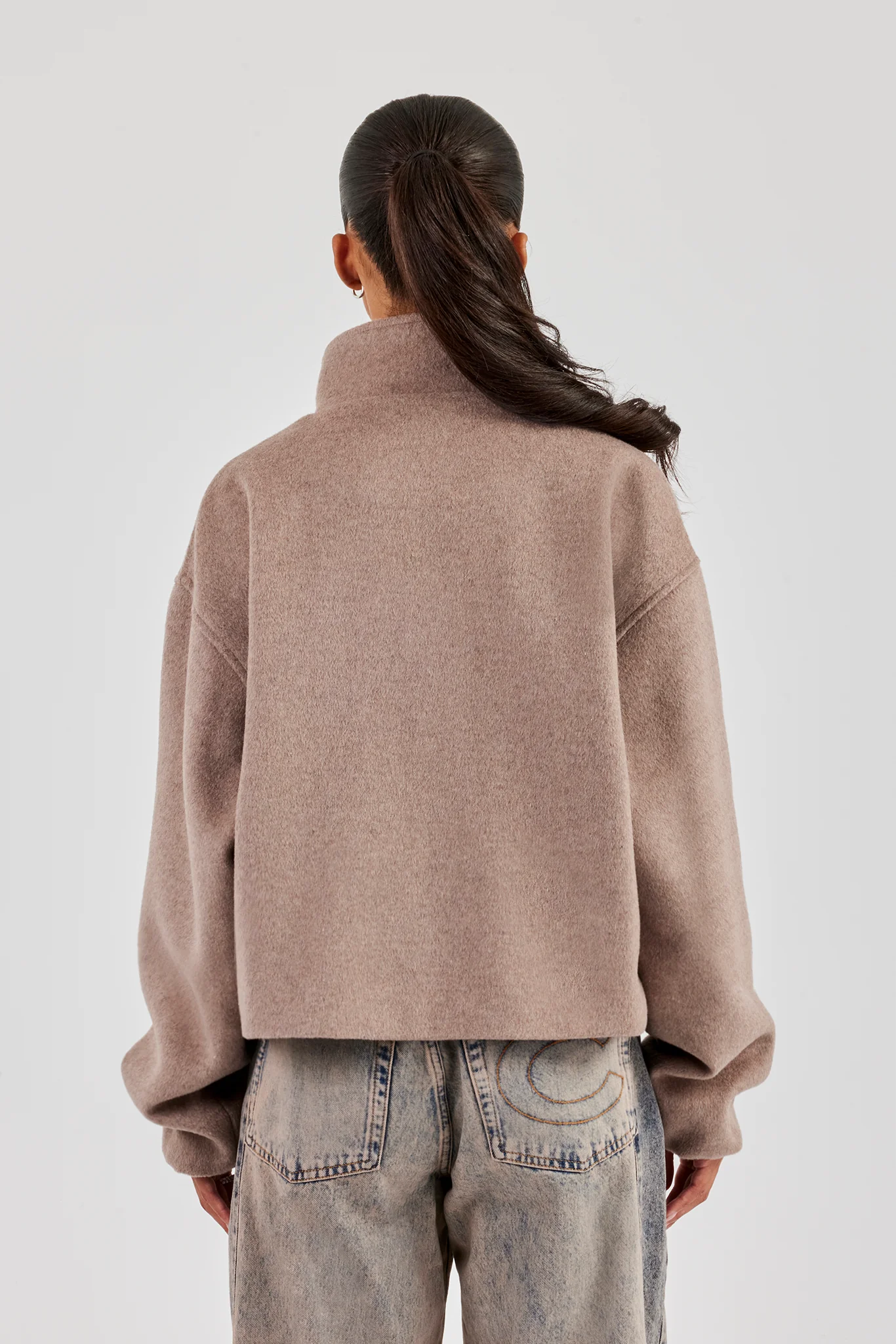 Brushed Wool Jacket - Taupe - Image 3