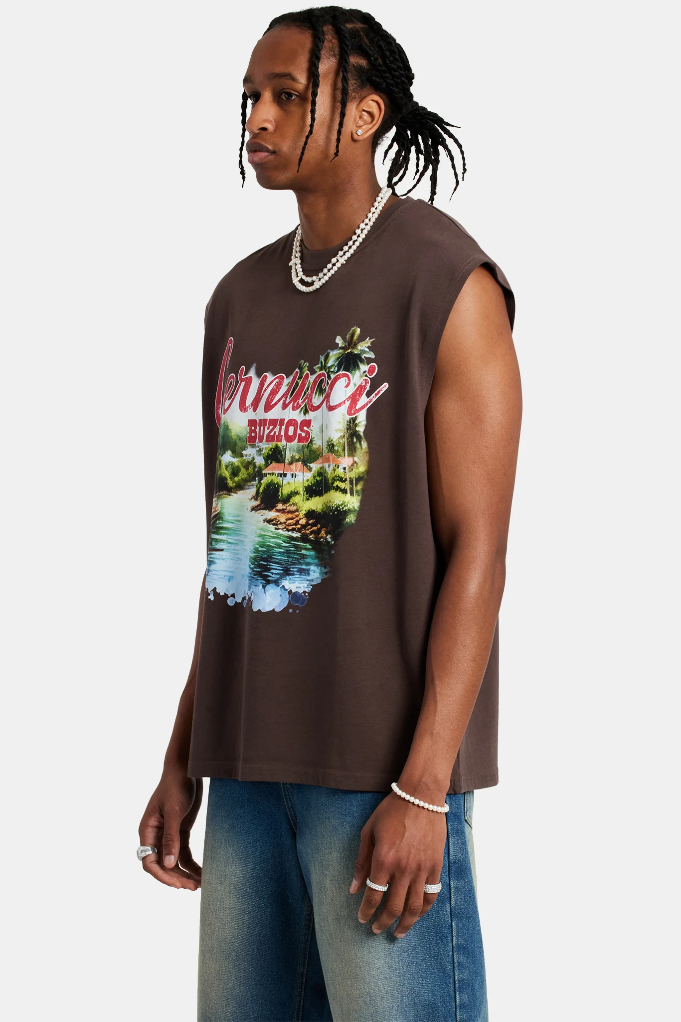 Buzios Oversized Tank - Chocolate - Image 2