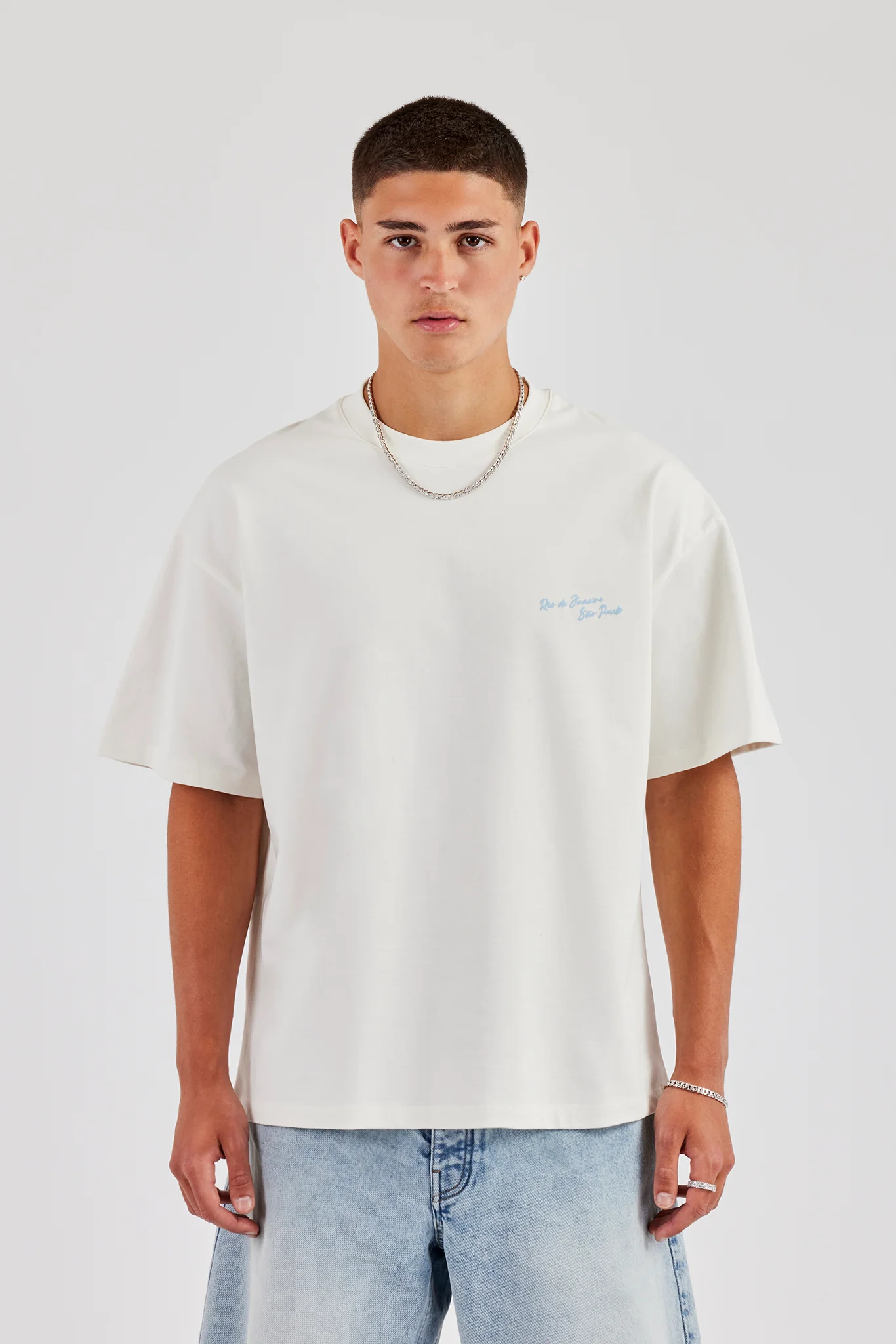 C Back Print Oversized T-Shirt - Off White - Image 2