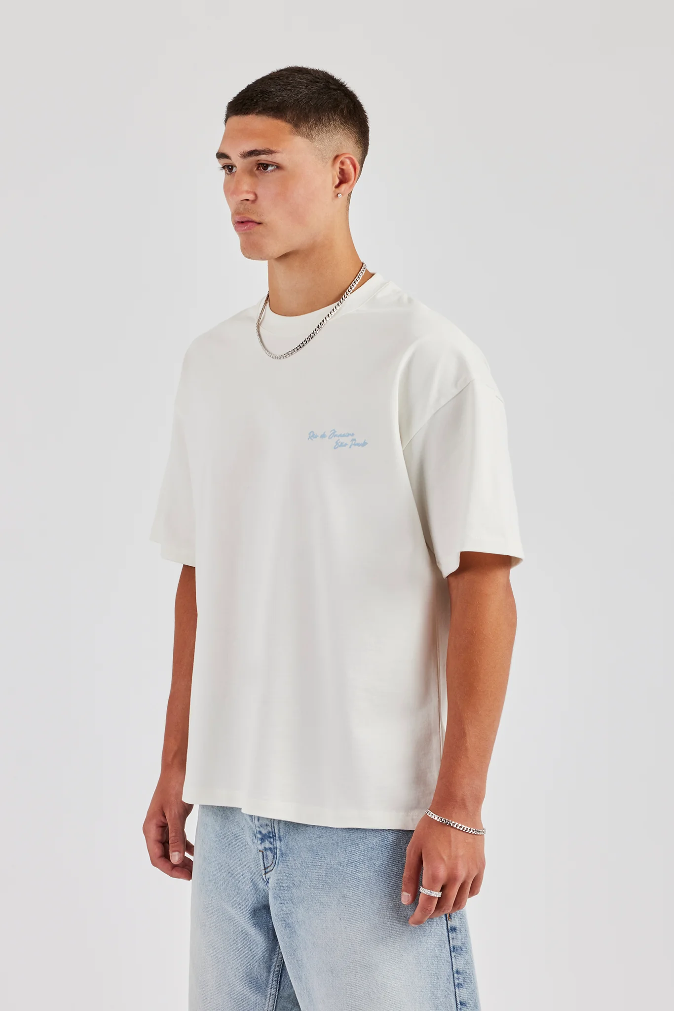 C Back Print Oversized T-Shirt - Off White - Image 3
