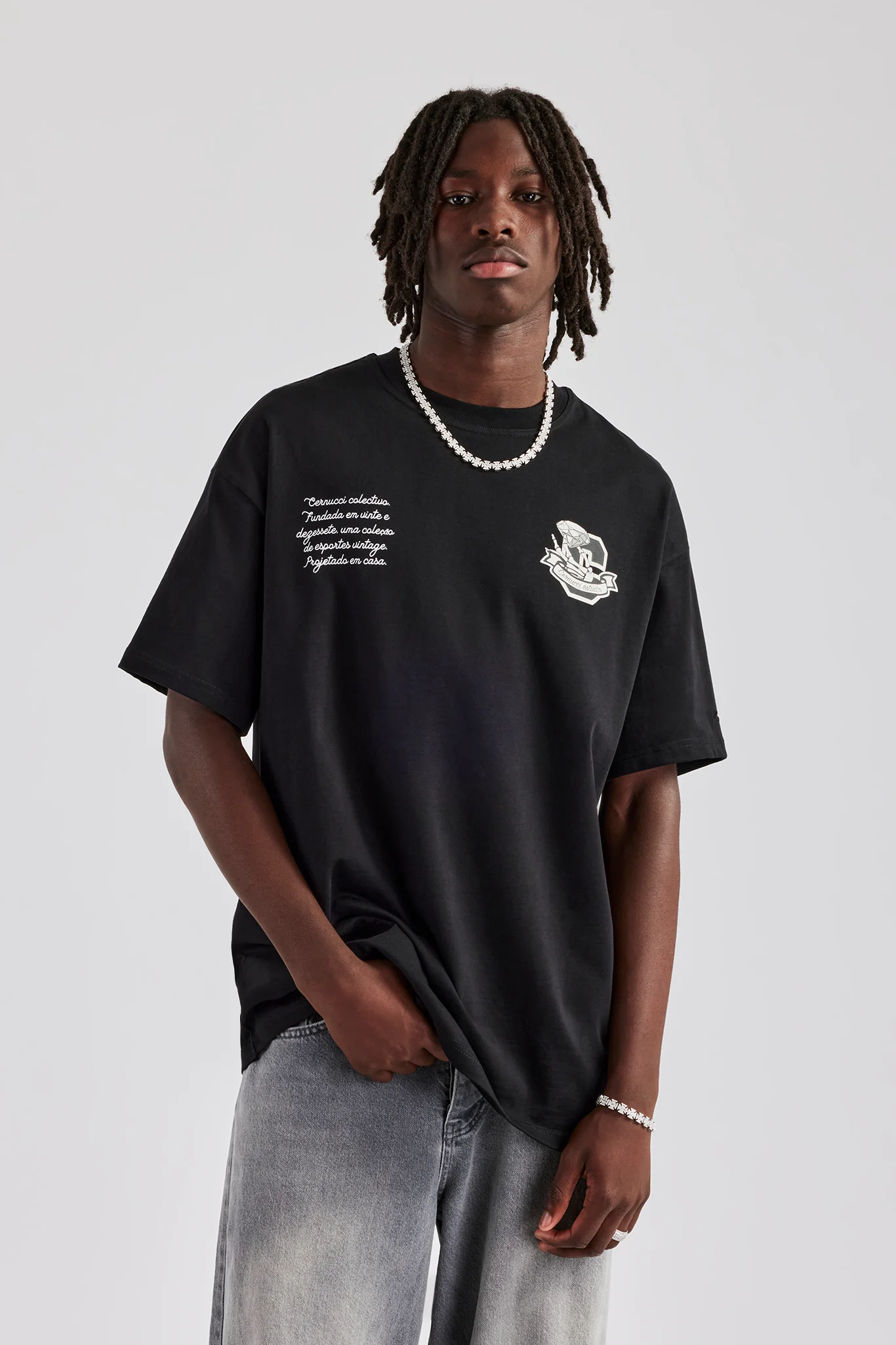 C Diamond Oversized T-Shirt - Black - Image 4