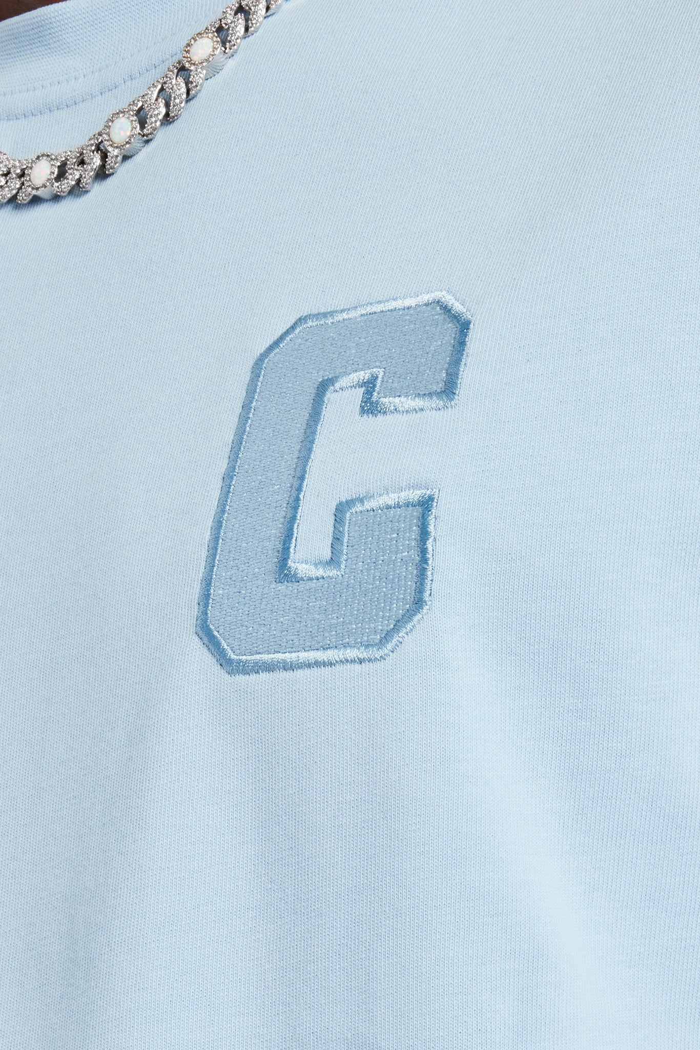 C Embroidered T-Shirt - Light Blue - Image 3