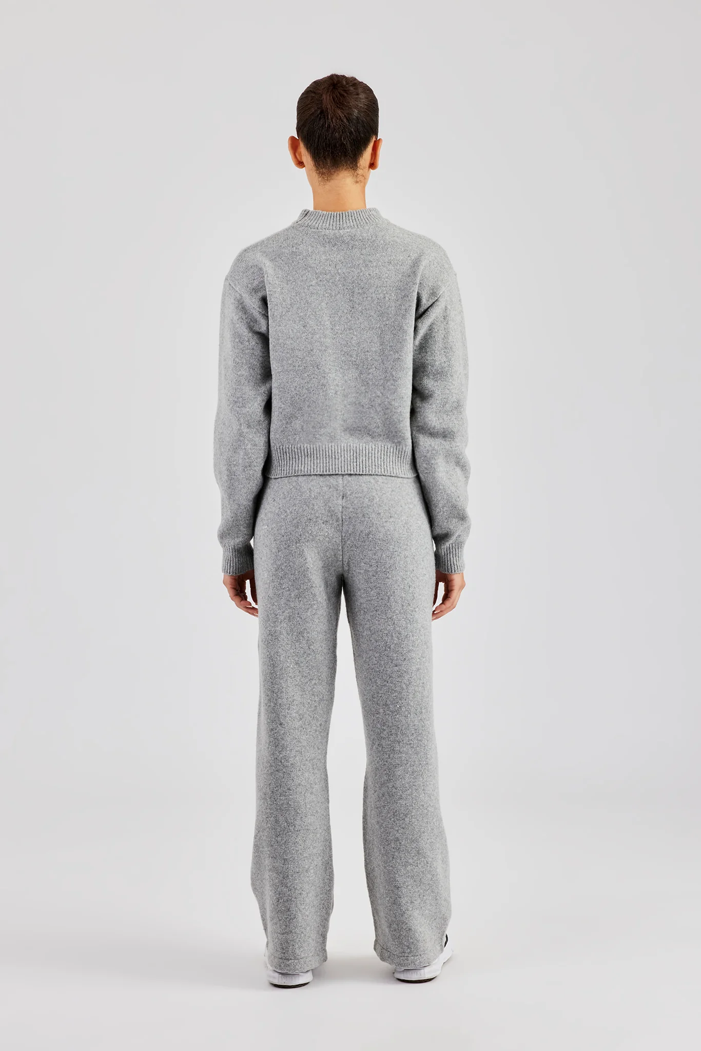 C Knitted Boxy Sweatshirt & Jogger - Grey - Image 4