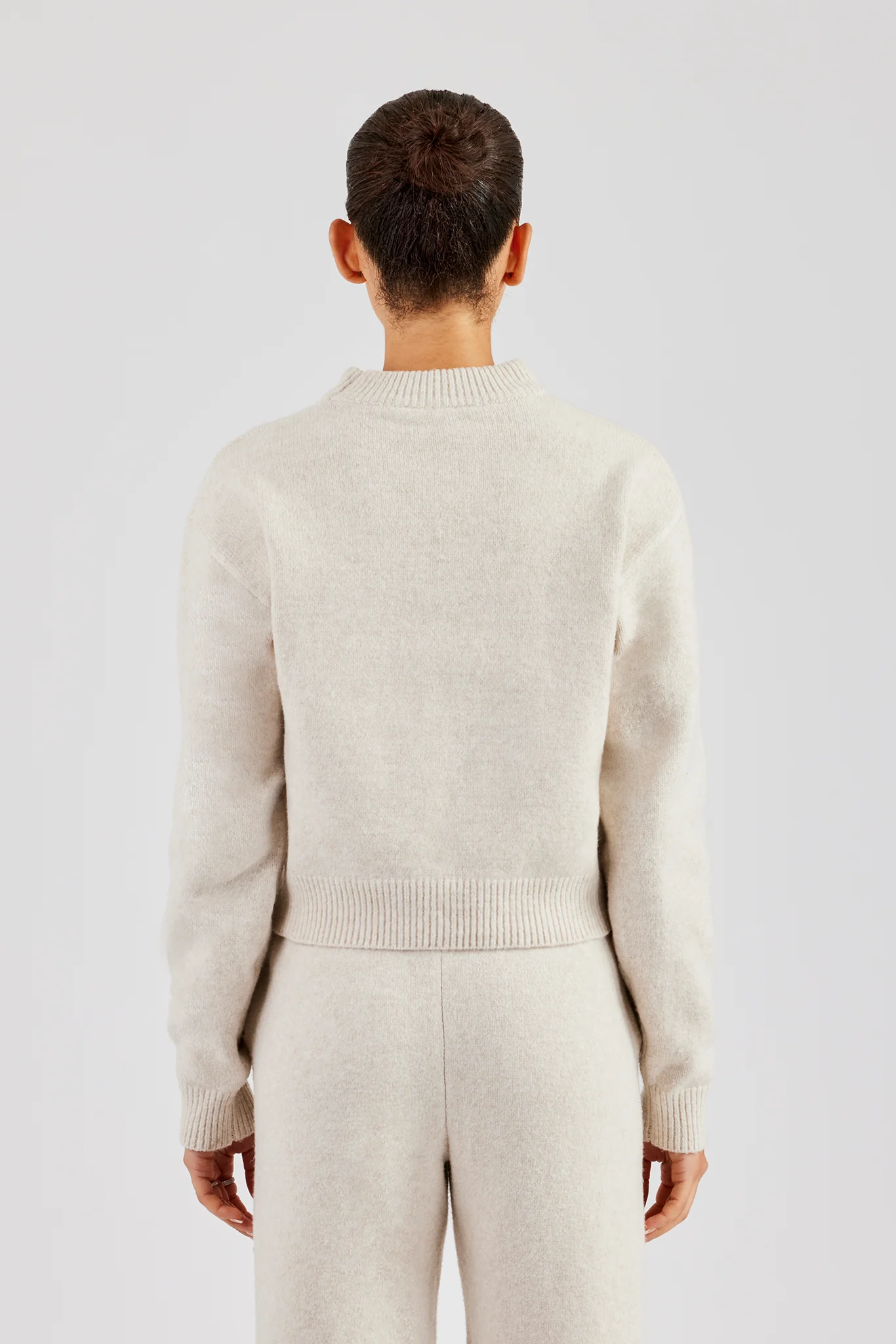 C Knitted Boxy Sweatshirt - Oatmeal - Image 4